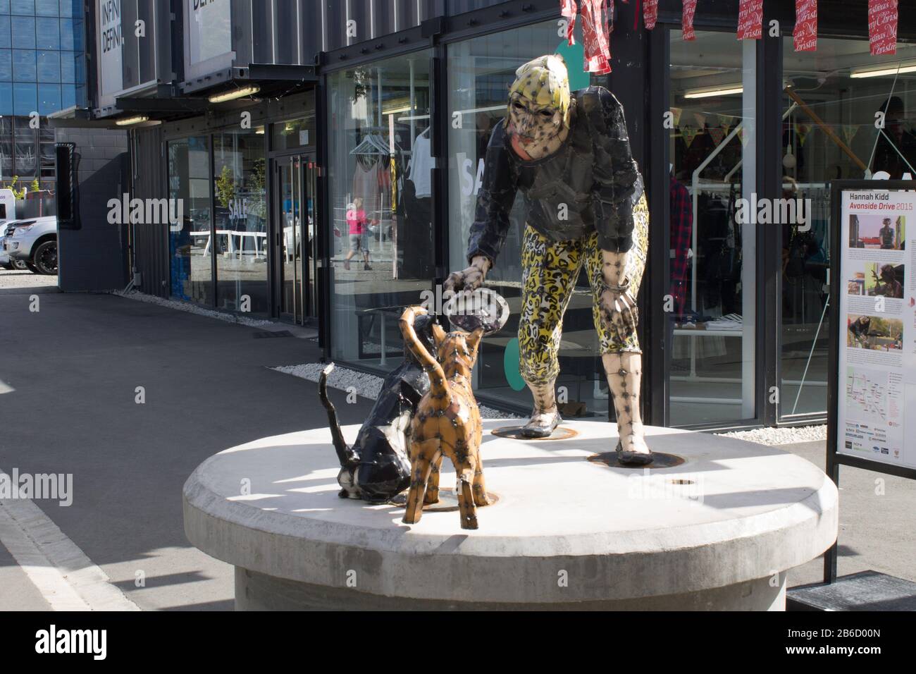 Straßenskulpturen von Menschen in Christchurch, Neuseeland Stockfoto
