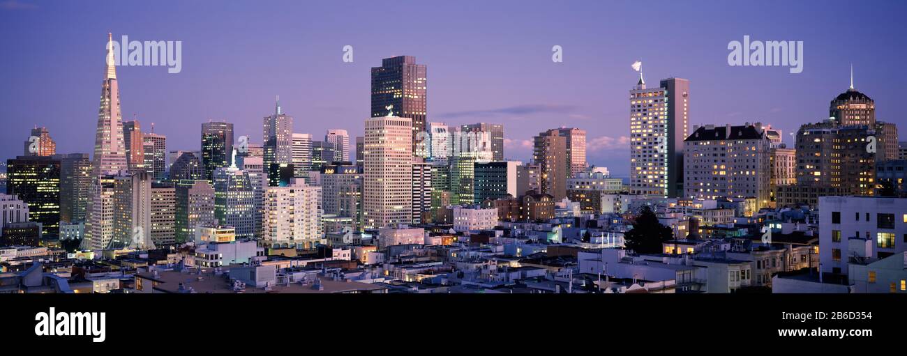 Erhöhte Ansicht einer Stadt, San Francisco, Kalifornien, USA Stockfoto