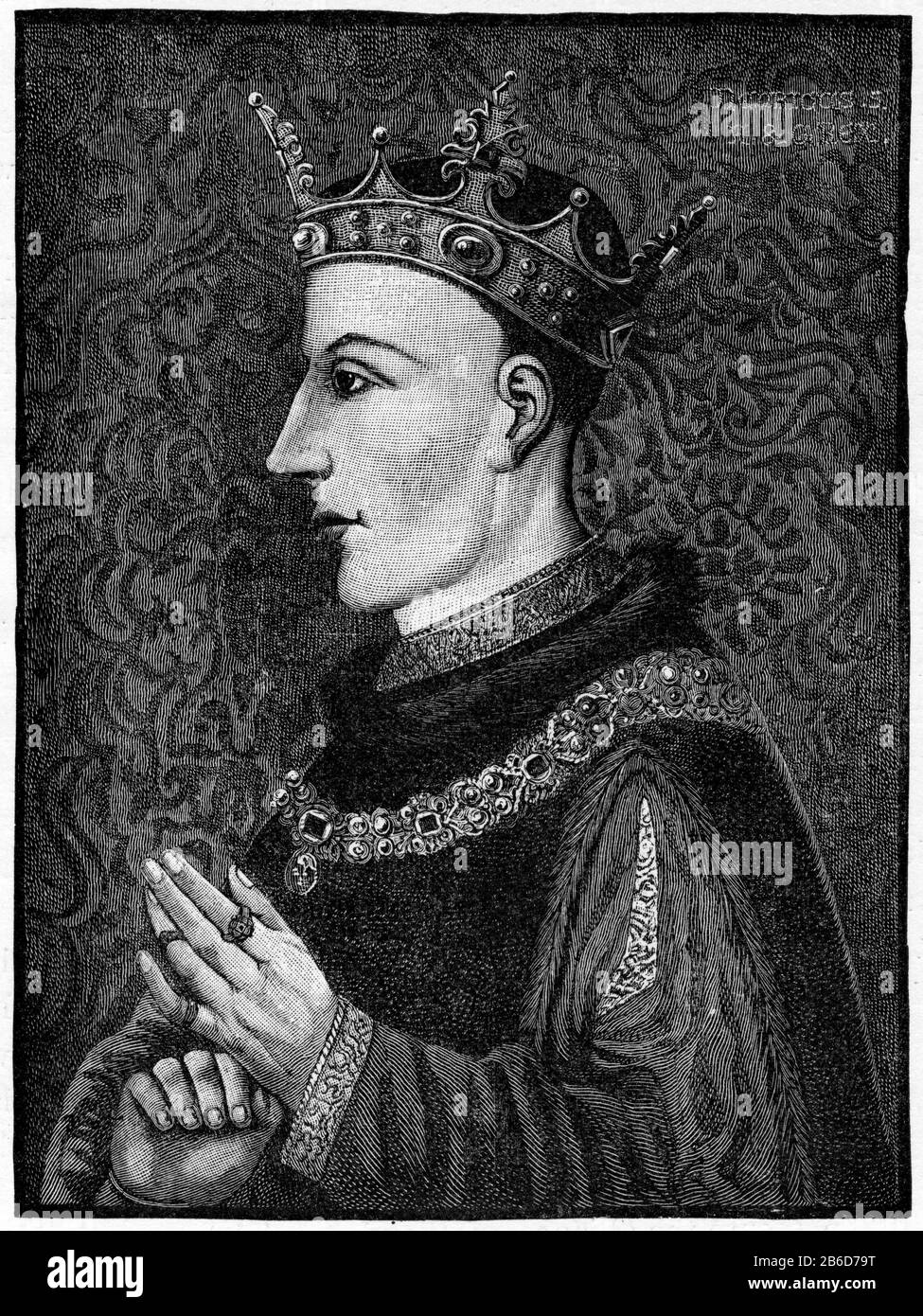 König Heinrich V. (1386-1422). Heinrich V. (1386-1422: Heinrich von Monmouth), von 1413 bis zu seinem Tod 1422 König von England. Stockfoto