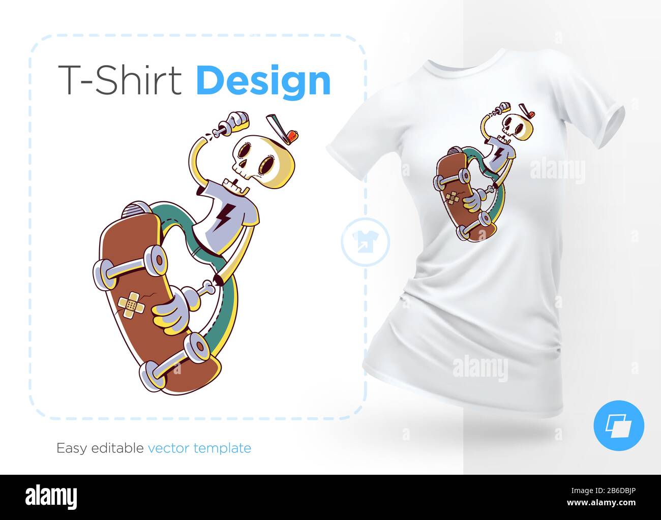 Lustiger Sketchskater. Drucken Sie auf T-Shirts, Sweatshirts und Souvenirs Stock Vektor