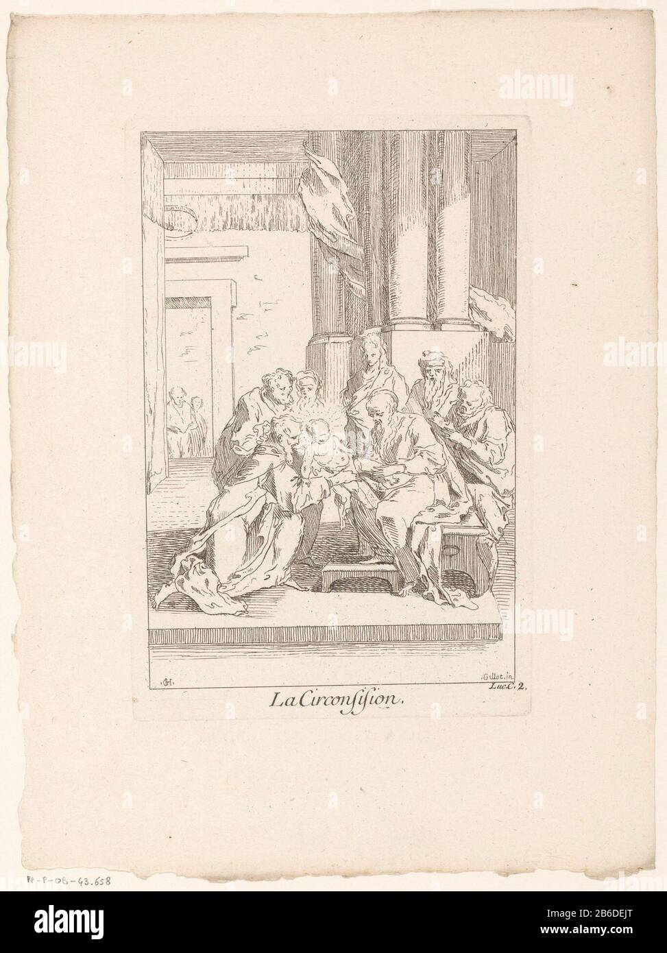 Beschneidung La Circoncision (Titelobjekt) Leben und Passion Christi (Serientitel) La Vie de Jesus NS C (Serientitel) BesnijdenisLa Circonsision (Titelobjekt) Leben und Passion Christi (Serientitel) La Vie de N.S. Jesus C. (Serientitel) Objekttyp: Bild Artikelnummer: RP-P-ob-43.658Katalogisreferentie: IFF 18e siècle 699 Aufschriften / Marken: Sammlermarke, Verso, gestempelt: Lugt 2228 Hersteller: Druckerhersteller Gabriel Huquier (denkmalgeschütztes Gebäude) Druckerhersteller Jacques Gabriel Huquier (möglich) zur Gestaltung: Claude Gillot (Verlag: Gabriel Huquieruir) Françoi Stockfoto