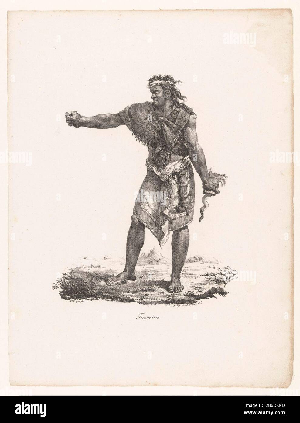 Bewohner der Insel Timor in Indonesien Timo Rien (Titelobjekt) Weltreise mit der Uranie und Physicienne, 1817-1020 (Serientitel) Objekttyp: Bilderbuch-Illustration Artikelnummer: RP-P-1908-637Katalogogusreferentie: Beraldi 2 Aufschriften/Marken: Sammlermarke, Verso, gestempelt: Lugt 2228 Hersteller: Druckerhersteller Jacques Etienne Victor Arago (unter Denkmalschutz stehendes Gebäude) Drucker: Pierre Langlümé (unter Denkmalschutz) Herstellung: Paris Datum: 181-24 Material: Papiertechnik: Lithographie (Technik) Abmessungen: Blatt : h 360 mm × W 275 mmToelichtingPrent verwendet für: Arago, JEV Promenade Stockfoto