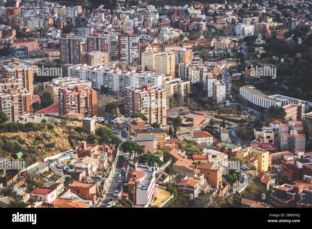 Stadtgebäude von Barcelona am Nachmittag Stockfoto