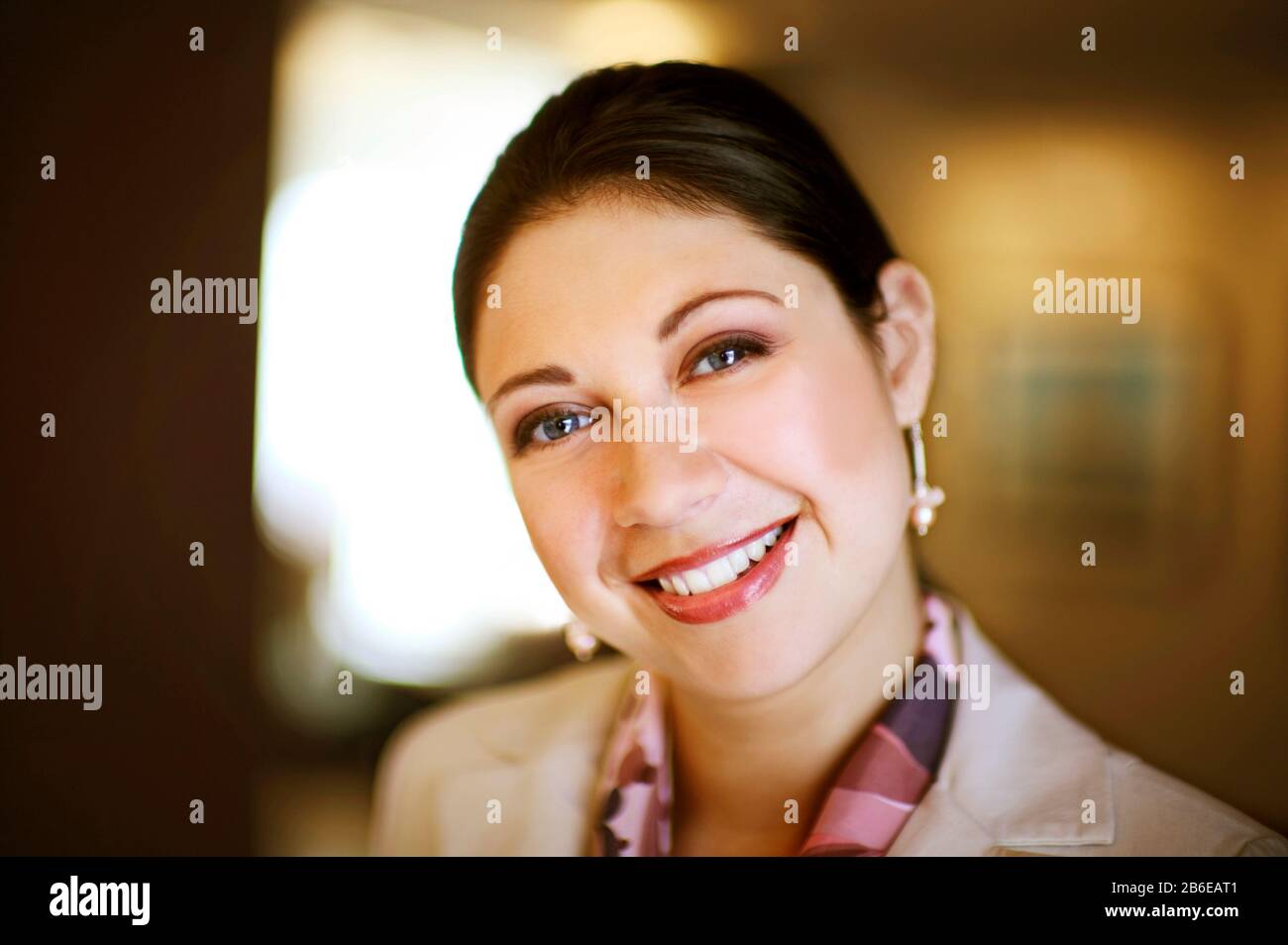 Eine lächelnde Geschäftsfrau Stockfoto