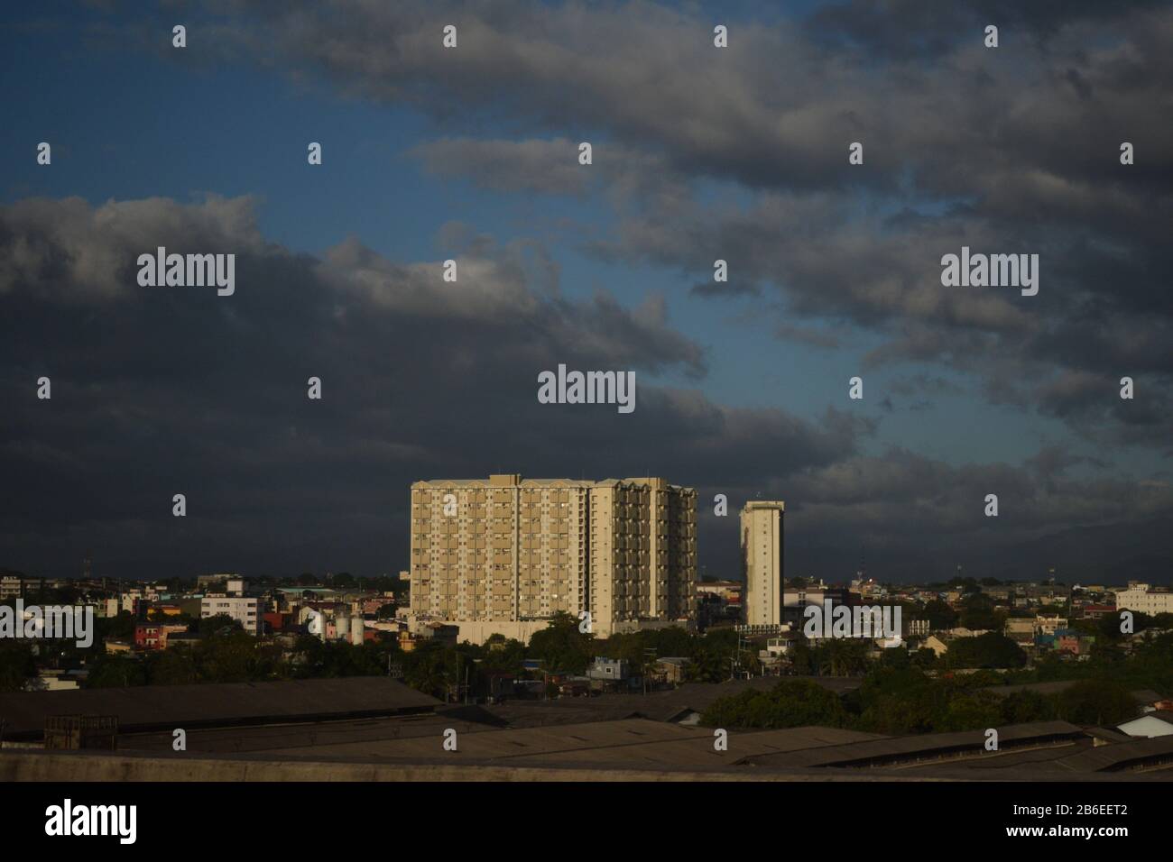 Sonnenuntergang auf Reisen Stockfoto