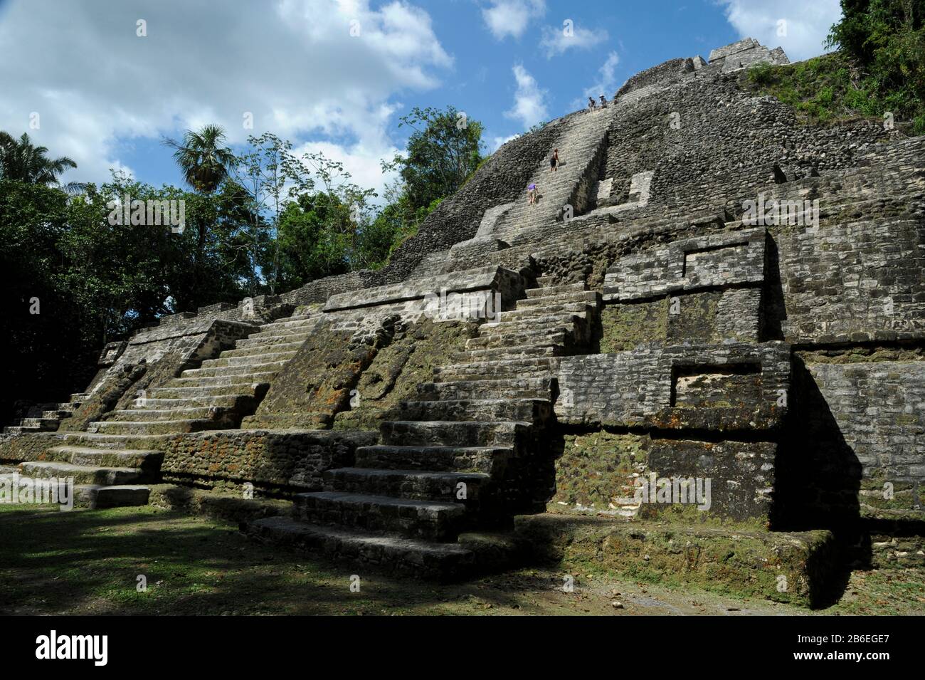 Ruinen eines Tempels, Hochtempel, Lamanai, Belize Stockfoto