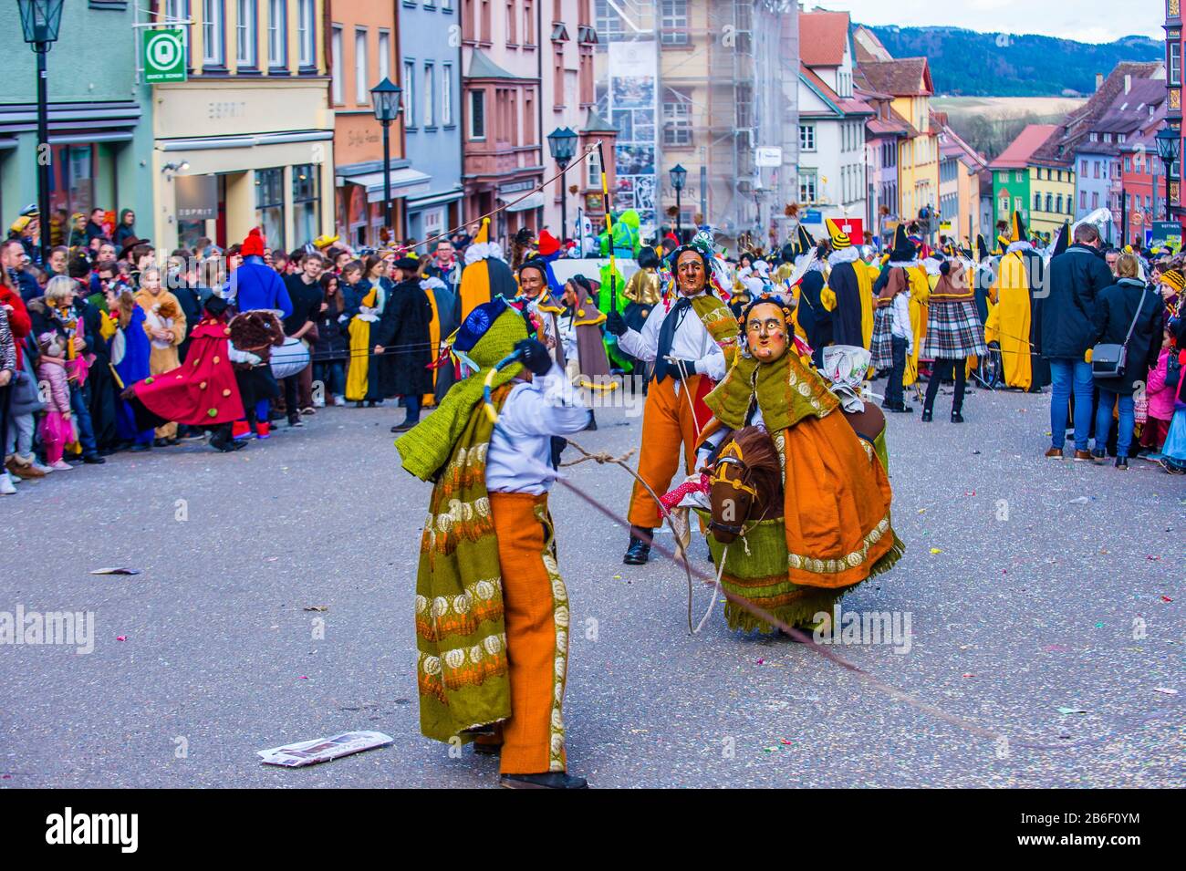 Teilnehmer am Rottweil Karneval in Rottweil Stockfoto