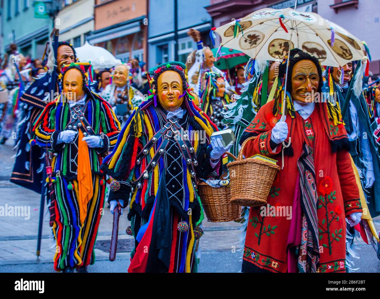 Teilnehmer am Rottweil Karneval in Rottweil Stockfoto