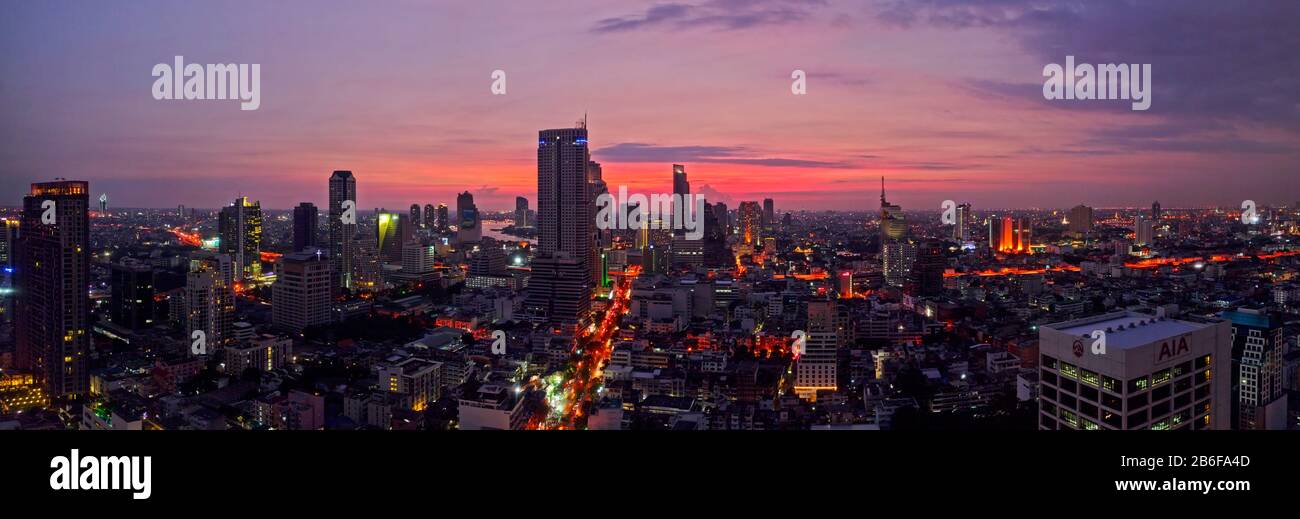 Luftbild einer Stadt, Bangkok, Thailand Stockfoto
