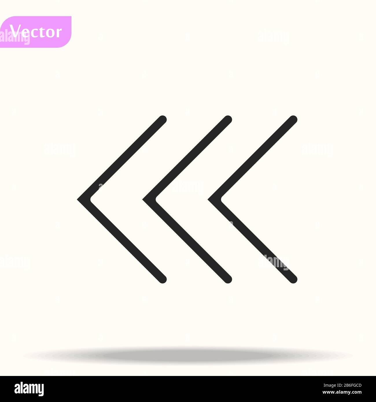 Pfeilsymbole. Download, Linearzeichen in Linksrichtung. Als Nächstes werden die Symbole für flache Linien mit den Pfeilen angezeigt. Flache Websymbole. Vektor eps10 Stock Vektor