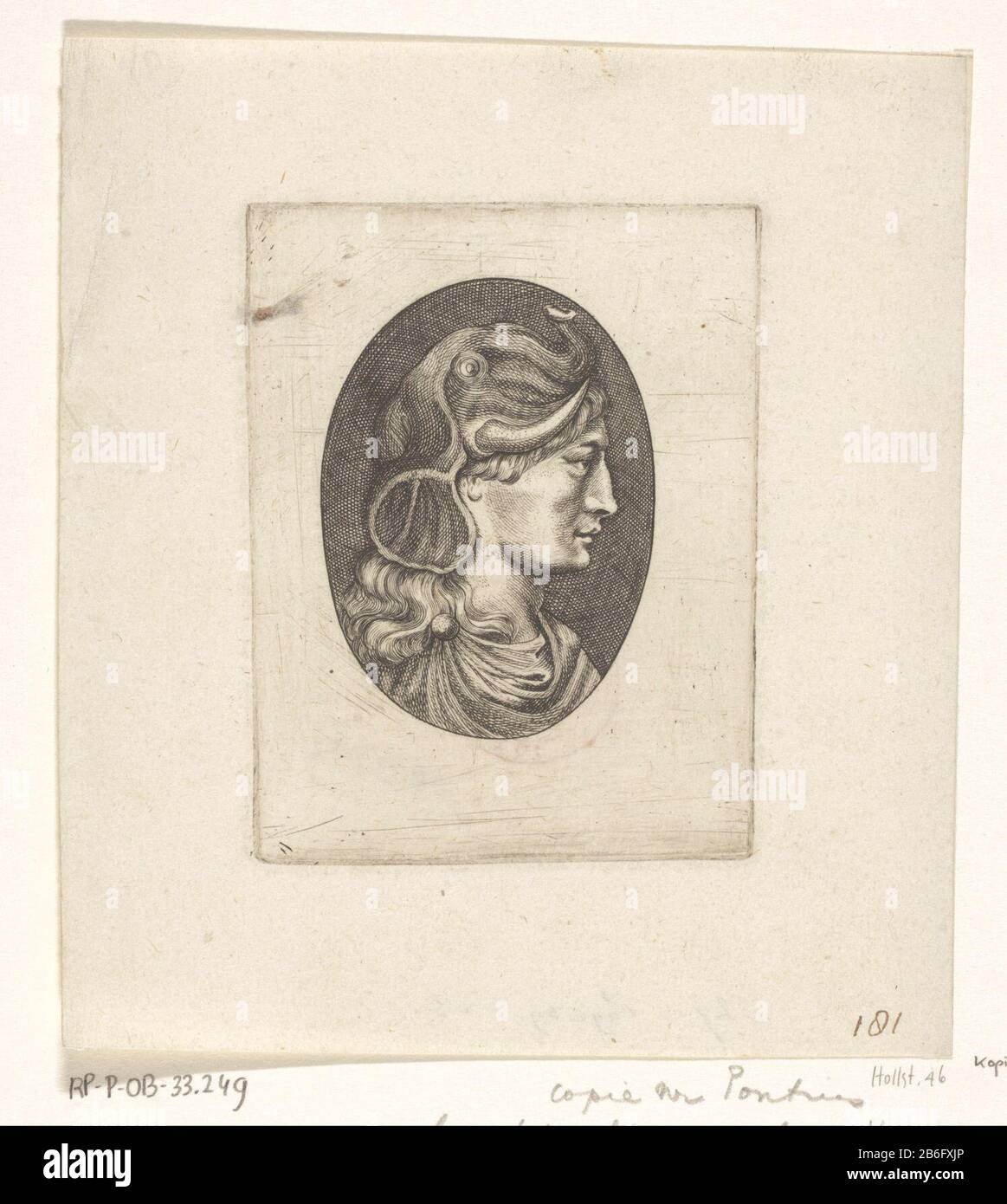 Cameo mit der Personifikation von Africa Cameo mit der Personifikation von Africa Property Type: Picture Item Number: RP-P-ob-33.249Catalogusreferentie: Hollstein Dutch 46-copy markings / Brands: Collector's Mark, VERSO, gestempelt: Lugt 240numer, Recto lower right handschriftliche Tinte in '181' Manufacturer: To print by: Paul Pontiprentmaker: Brown: Anonymer Entwurf von Peter Paul Rubens Herstellung: Antwerpen Datum: 1616 - 1707 Abmessungen: Plattenkante: H 94 mm × W 71 mmToelichtingDe Cameo befindet sich in der Sammlung der Cabine Stockfoto