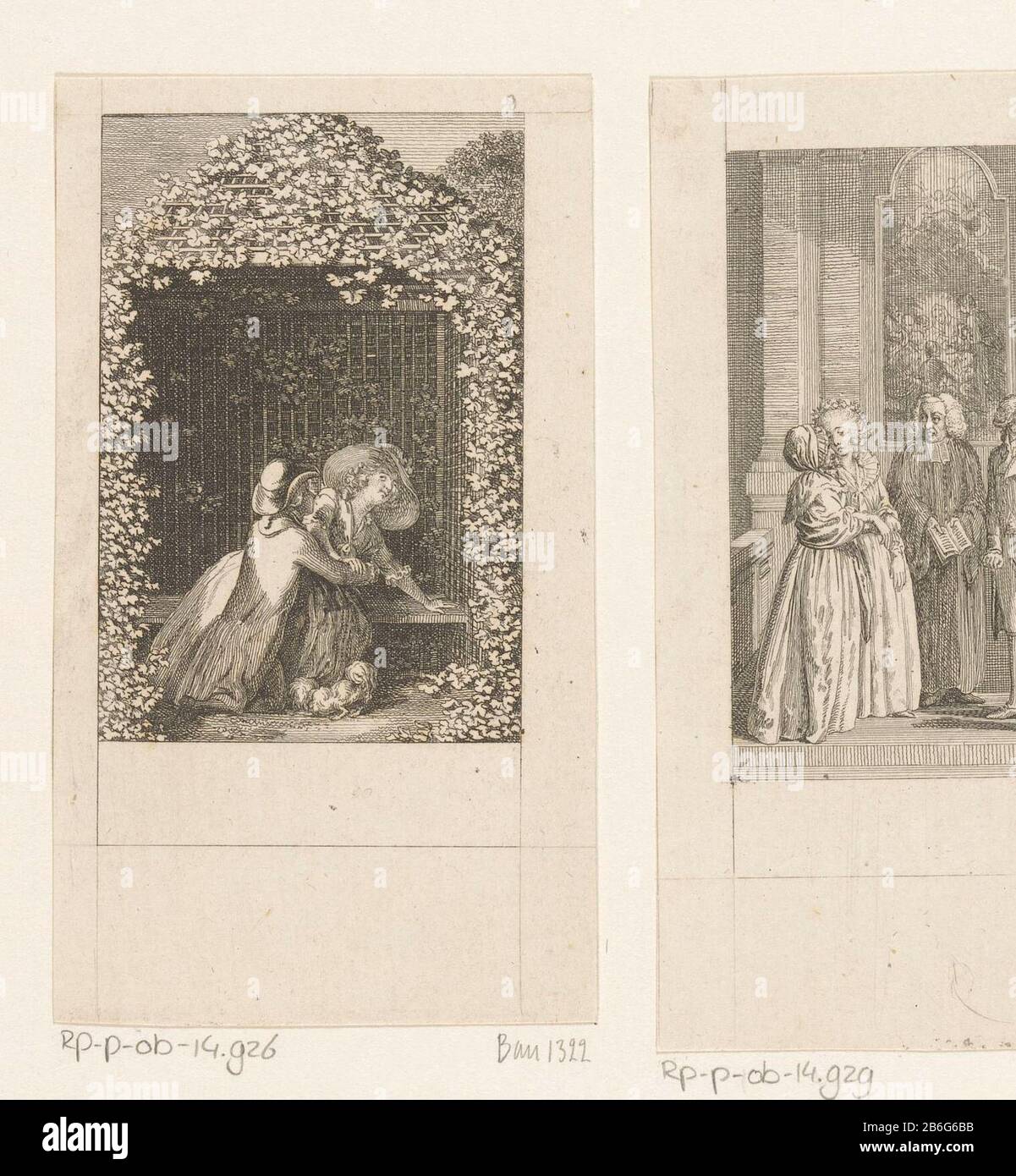 Cecilia und Fidel begrüßten die Ankunft von Mortimer Cecilia und Fidel und begrüßten die Ankunft von Mortimer Objekttyp: Bild Artikelnummer: RP-P-ob-14.926Katalogusreferentie Bauer 1322Engelmann 588Collectie Rijksmuseum 1 (2) Hinweis: Bedingung für tekst. Aufschriften / Marken: Sammlermarke, Verso, gestempelt: Lugt 2228 Hersteller : Druckerhersteller Daniel Nikolaus Chodowie: Ckinaar eigenes Design: Daniel Nikolaus ChodowieckiSlaats Herstellung: Berlin Datum: 1787 Physikalische Merkmale: Radierung; Proofing-Material: Papiertechnik: Ätzmaße: Blatt: H 109 mm (geschnittene Innenkante) × W 66 mm (geschnittene Innenbleche Stockfoto