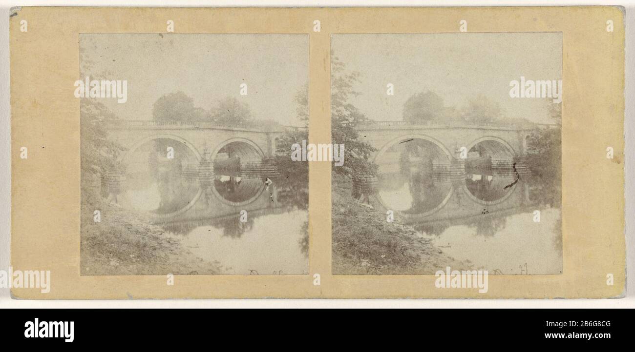 Chatsworth Bridge, Derbyshire Chatsworth Bridge, Derbyshire Property Type: Stereo-Foto Artikelnummer: RP-F14316 Hersteller: Fotograf: W.H. Speck Datum: 1861 Physikalische Merkmale: Fotografie über Kartonmaterial: Kartontechnik: Fotografiemaße: Sekundärmedium: H 75 mm × W 150 mm Stockfoto