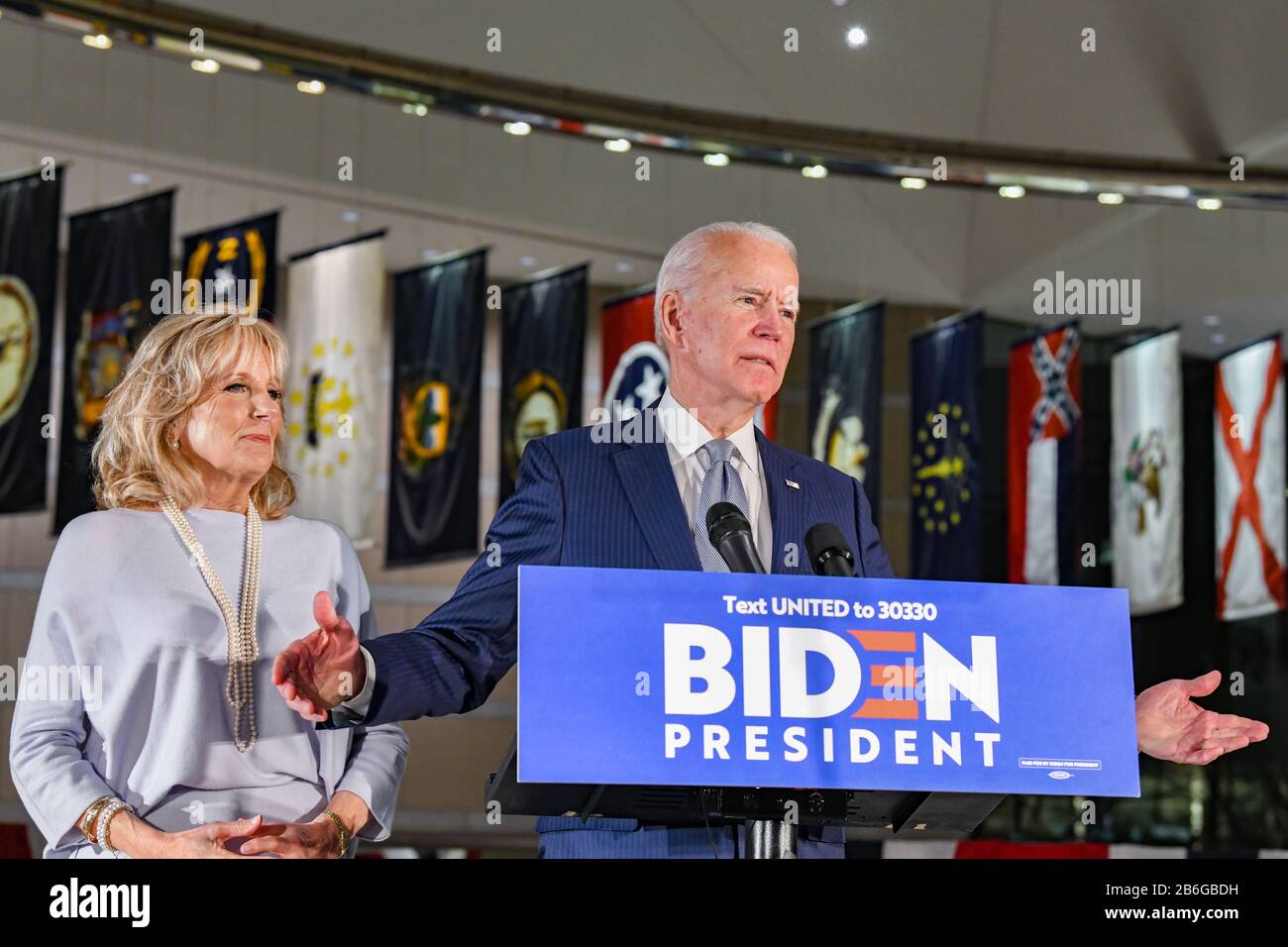 Joe Biden, USA Präsident als demokratischer Präsidentschaftskandidat der Vereinigten Staaten und ehemaliger Vizepräsident der Vereinigten Staaten von Amerika, der während der ersten Wahl im National Convention Center in Philadelphia PA sprach Stockfoto