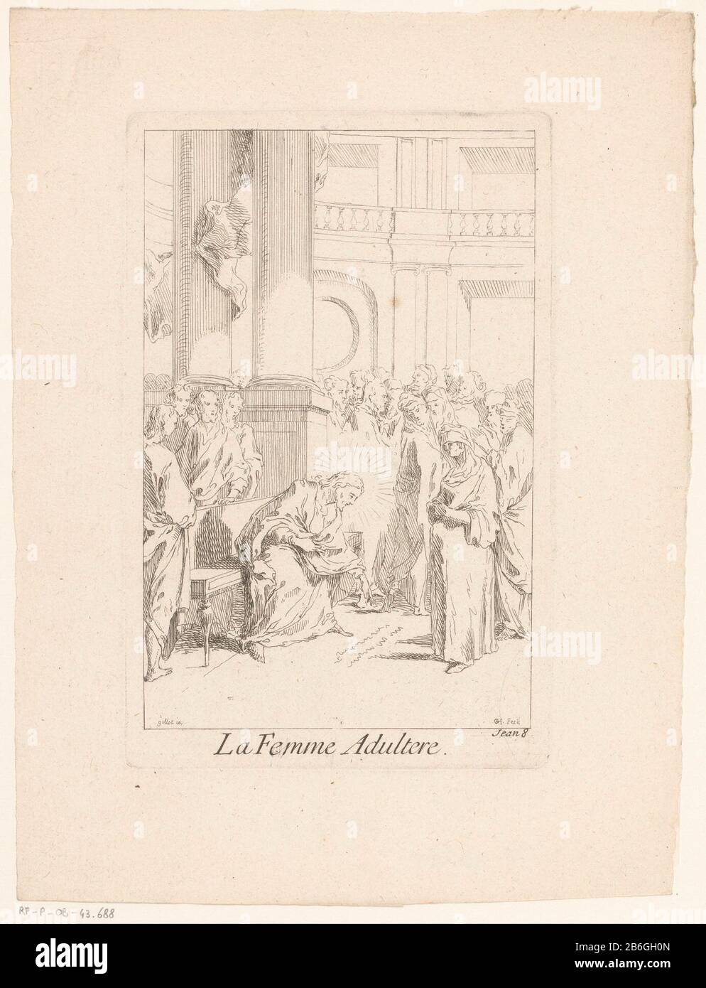 Christus und die Ehebrecherin La Femme Adultere (Titelobjekt) Leben und Passion Christi (Serientitel) La Vie de Jesus NS C (Serientitel) Christus und die Ehebrecherin vrouwLa Femme Adultere (Titelobjekt) Leben und Passion Christi (Serientitel) La Vie de N.S. Jesus C. (Serientitel) Objekttyp: Bild Artikelnummer: RP-P-ob-43.688Katalogisreferentie: IFF 18e siècle 729 Aufschriften / Marken: Sammlermarke, Verso, gestempelt: Lugt 2228 Hersteller: Druckerhersteller Gabriel Huquier (denkmalgeschütztes Gebäude) Druckerhersteller Jacques Gabriel Huquier (möglich) zur Gestaltung: Claude Gillot (Verlag G) Stockfoto