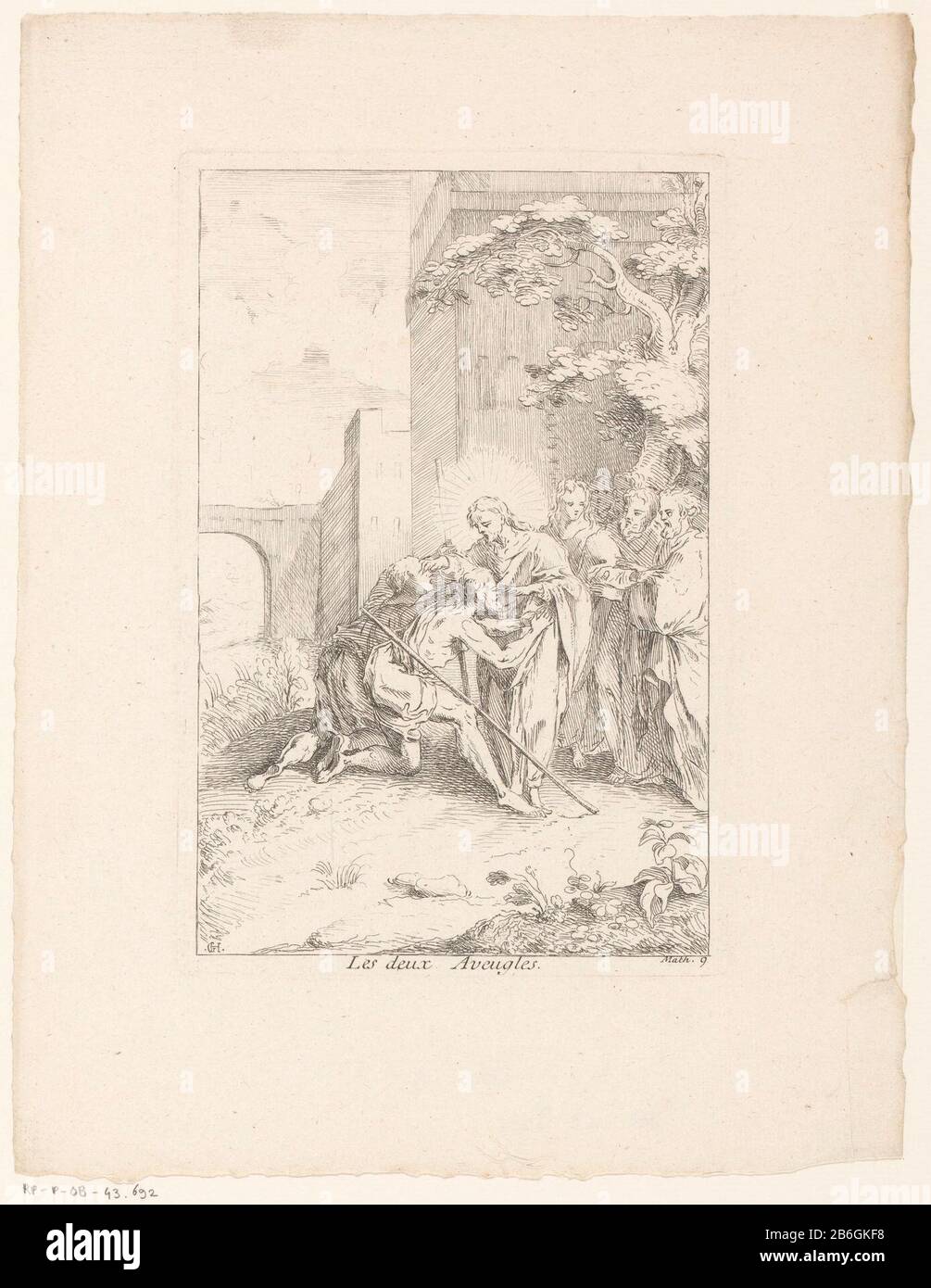 Christus heilt zwei blinde Les deux Aveugles (Titelobjekt) Leben und Passion Christi (Serientitel) La Vie de Jesus NS C (Serientitel) Christus heilt zwei blindenLes deux Aveugles (Titelobjekt) Leben und Passion Christi (Serientitel) La Vie de N.S. Jesus C. (Serientitel) Objekttyp: Bild Artikelnummer: RP-P-ob-43.692Catalogusreferentie: IFF 18e siècle 733 Aufschriften / Marken: Sammlermarke, Verso, gestempelt: Lugt 2228 Hersteller: Druckerhersteller Gabriel Huquier (denkmalgeschütztes Gebäude) Druckerhersteller Jacques Gabriel Huquier (möglich) zum Entwurf: Claude Gillot (Verlag Huq) Gabriel Huquier: Gabriel Huquier Stockfoto