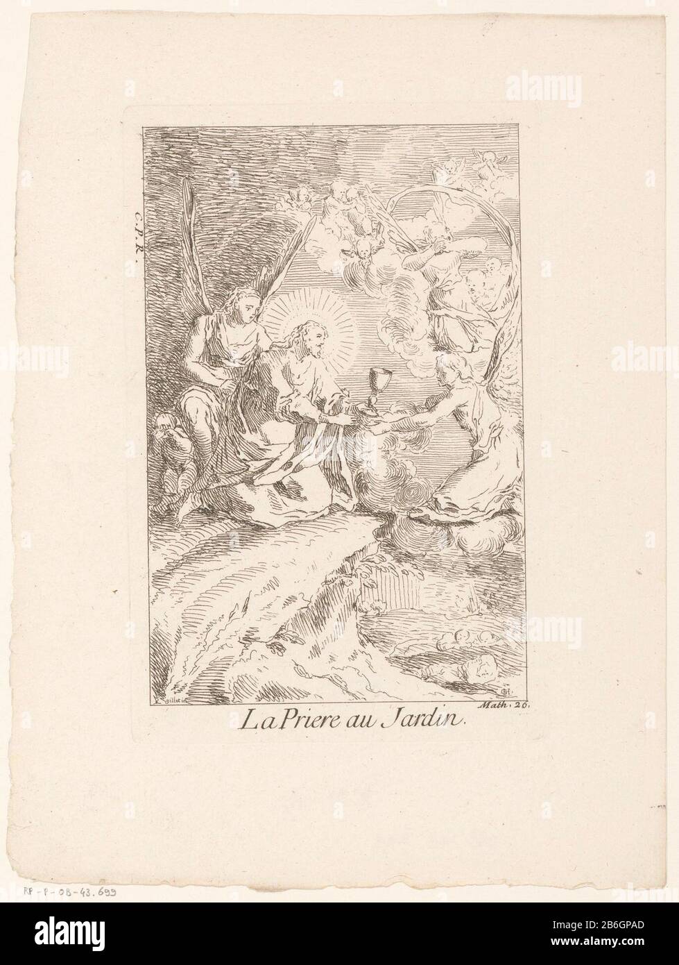 Christus auf dem Ölberg La Priere au Jardin (Titelobjekt) Leben und Passion Christi (Serientitel) La Vie de Jesus NS C (Serientitel) Christus der OlijfbergLa Priere au Jardin (Titelobjekt) Leben und Passion Christi (Serientitel) La Vie de N.S. Jesus C. (Serientitel) Objekttyp: Bild Artikelnummer: RP-P-ob-43.699Katalogisreferentie: IFF 18e siècle 740 Aufschriften / Marken: Sammlermarke, Verso, gestempelt: Lugt 2228 Hersteller: Druckerhersteller Gabriel Huquier (denkmalgeschütztes Gebäude) Druckerhersteller Jacques Gabriel Huquier (möglich) zur Gestaltung: Claude Gillot (Verlag): Gabr Stockfoto
