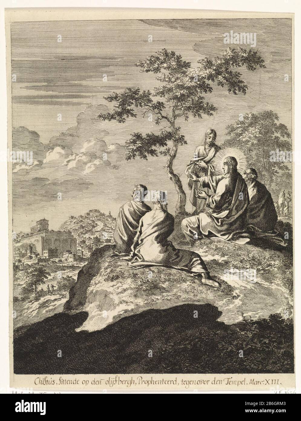 Christus spricht mit Peter, James, John und Andrew auf dem Ölberg Christus spricht mit Peter, James, John und Andrew auf dem Ölberg Objekttyp: Abbildung Artikelnummer: RP-P-ob-45.412Katalogogusreferentie: Van Eeghen 3636 Aufschriften/Marken: Sammlermarke, Verso, gestempelt: Lugt 2228 Hersteller: Druckmaschine: Jan Luyken: Christoph WeigelPlaats Herstellung: Amsterdam Datum: 1708 Physikalische Merkmale: Ätzmaterial: Papiertechnik: Ätzerklärung Nachweis eines Postens, der in der Abbildung enthalten ist: Historiae Celebriores Veteris Testamentis. Christoph Weigel, 1708. Subje Stockfoto Christus spricht mit Peter, James, John und Andrew auf dem Ölberg Christus spricht mit Peter, James, John und Andrew auf dem Ölberg Objekttyp: Abbildung Artikelnummer: RP-P-ob-45.412Katalogogusreferentie: Van Eeghen 3636 Aufschriften/Marken: Sammlermarke, Verso, gestempelt: Lugt 2228 Hersteller: Druckmaschine: Jan Luyken: Christoph WeigelPlaats Herstellung: Amsterdam Datum: 1708 Physikalische Merkmale: Ätzmaterial: Papiertechnik: Ätzerklärung Nachweis eines Postens, der in der Abbildung enthalten ist: Historiae Celebriores Veteris Testamentis. Christoph Weigel, 1708. Subje Stockfoto