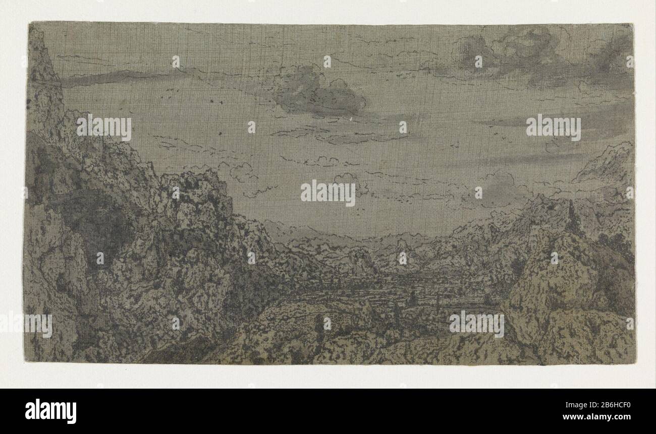 Tal umgeben von Bergen Dal umgeben von Berggegend Typ: Bild Artikelnummer: RP-P-1961-869Katalogusreferentie: Hollstein Dutch 13-1 (4) aLeeflang 13-1 (4) A Haverkamp-Begemann 13-1 (4) ein Hersteller: Printer Hercules Segers zu eigenem Design: Hercules Segers Place Manufacturing: Niederlande Datum: CA. 1625 - ca. 1630 Physikalische Merkmale: Linienätzung, schwarz auf Leinwand bedruckt mit einer bedrahteten grauen Grundierung, mit transparenter, hellbrauner Farbe mehr opake dunkelgraue Farbe und transparentes, hellgraues Farbmaterial: Leinentechnik: Ätzung / Handfarbenmessungen: Blatt: Stockfoto