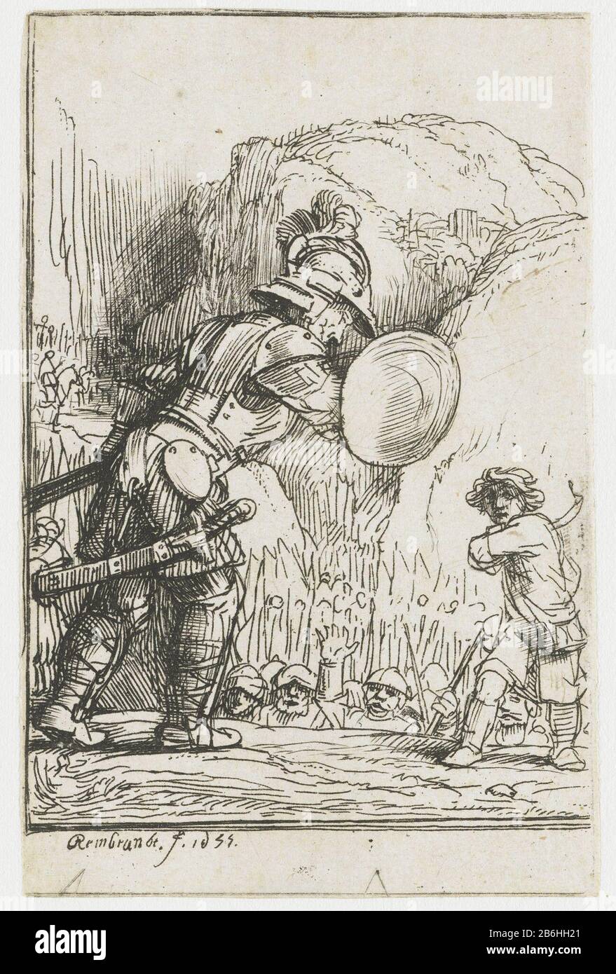 David und Goliath Vier Illustrationen für spanisches Buch (Serientitel) David und Goliath Vier Illustrationen für spanisches Buch (Serientitel) Immobilientyp: Bild-Artikelnummer: RP-P-1961-997Katalogusreferentie: Neues Hollstein Dutch 288c-3 (5) Bartsch 36-C-3 (5) Hollstein Dutch 36-C-3 (5) Kennzeichnung / Marken: Unterschrift und unteres Datum: Unteres Datum: Unteres Ende Rembrandt f 1655' Sammlermarke, rechts Mitte: Lugt 2228opschrift, verso Central, Bleistift, "Collection Verstolk et de Kat" Hersteller: Druckmaschine: Rembrandt van Rhein (auf Objekt angegeben) zu seinem eigenen Entwurf von Rembrandt van Rijn Datum: Physisch 1655 c Stockfoto