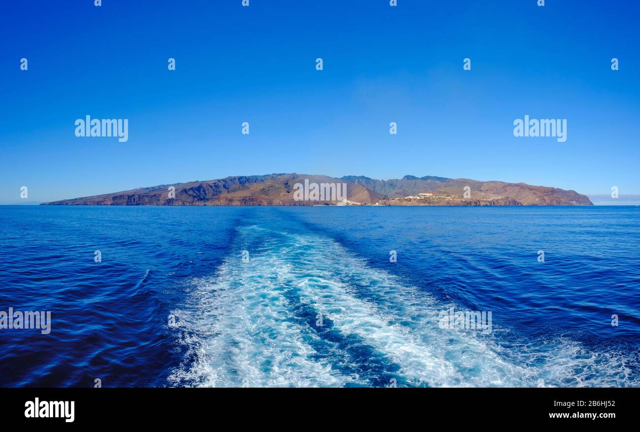 Insel La Gomera, vom Meer aus gesehen, Kanarische Inseln, Spanien Stockfoto