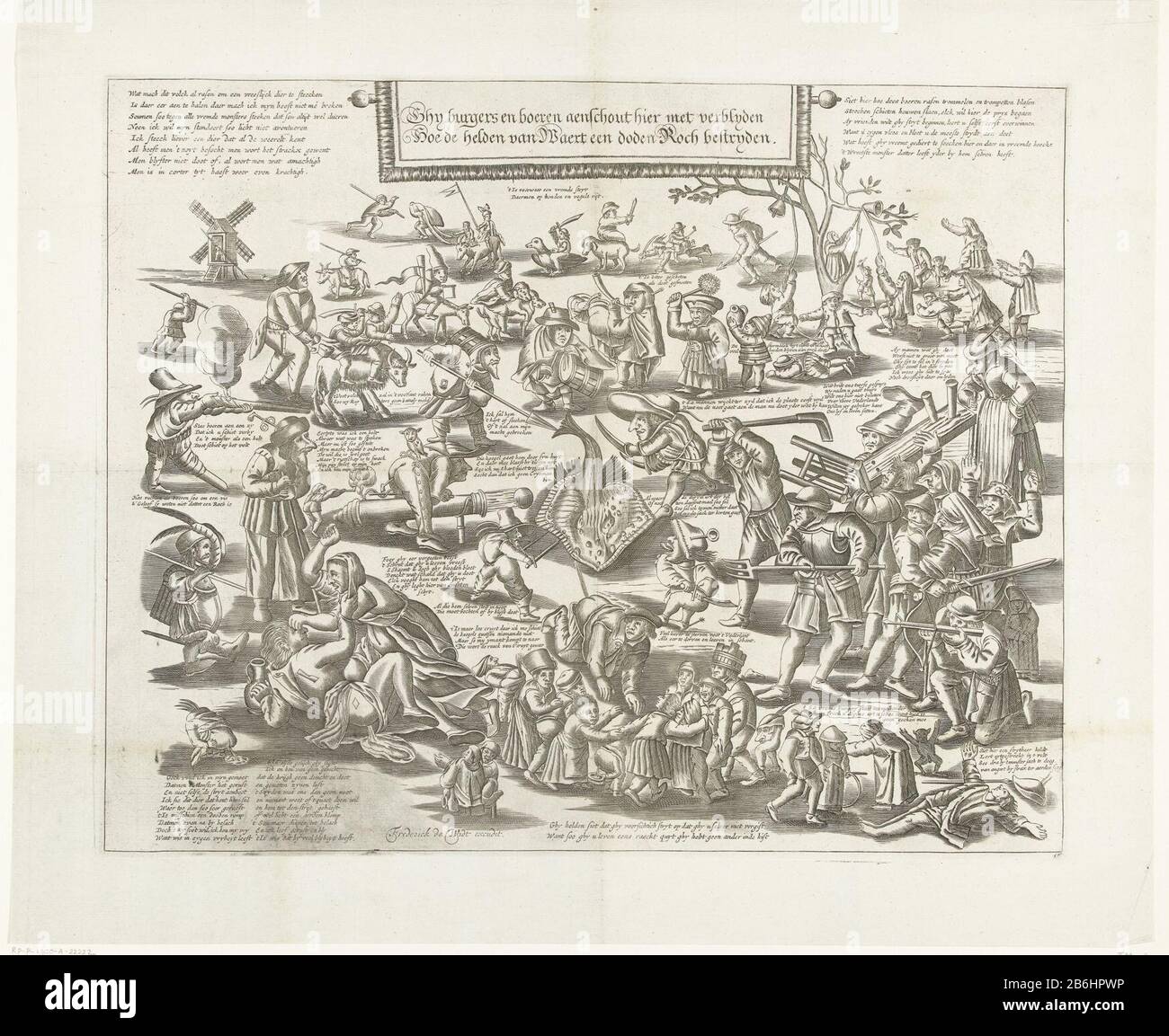 Die Rogstekers Weert, ca. 1.650 Ghy Bürger und Bauern aenschout hier verblyden wie Helden Waert einen toten Roch (Titelobjekt) Die Rogstekers Weert, ca. 1650Ghy Bürger und Bauern aenschout hier verblyden wie Helden Waert einen toten Roch (Titelobjekt) Immobilien Typ: Drucken Cartoon Artikelnummer: 22usoga 222P-1900-RP-222-2RP FMH 1989- [c] Hinweis: Dies wird in der Beschreibung von Frederick Muller nicht erwähnt: Die Rogstekers von Weert. Cartoon Wo: In jeder Art von Narren in der Stadt Waert (Weert Limburger) Kampf gegen (die imaginäre Drohung von) einen toten Stachelrochen. In der Mitte Stockfoto
