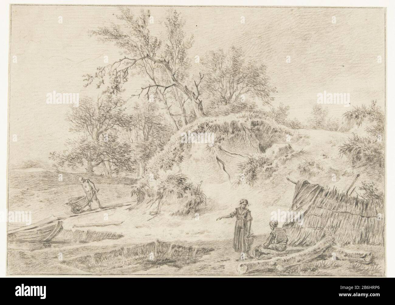 Der Fürst Zanderij Hoopen Zanderij von Lord Hope Property Type: Drawing Object Number: RP-T-1976-25 Inscriptions / Brands: Verso: "The Zanderij of the Lord Hoopen, Zeyn Buyteplaas Boove Harelem" Hersteller: Künstler: Pieter Pietersz. Barbier Datum: Ca. 1759 - 1842 Physische Merkmale: Schwarzes Kreidematerial: Kreidepapier Abmessungen: H 216 mm × W 300 mm Betreff: Dünen (Meer nicht sichtbar); ames in den Dünen von Städten und Dörfern (mit NAMEN) Wo: Haarlem rechts Stockfoto