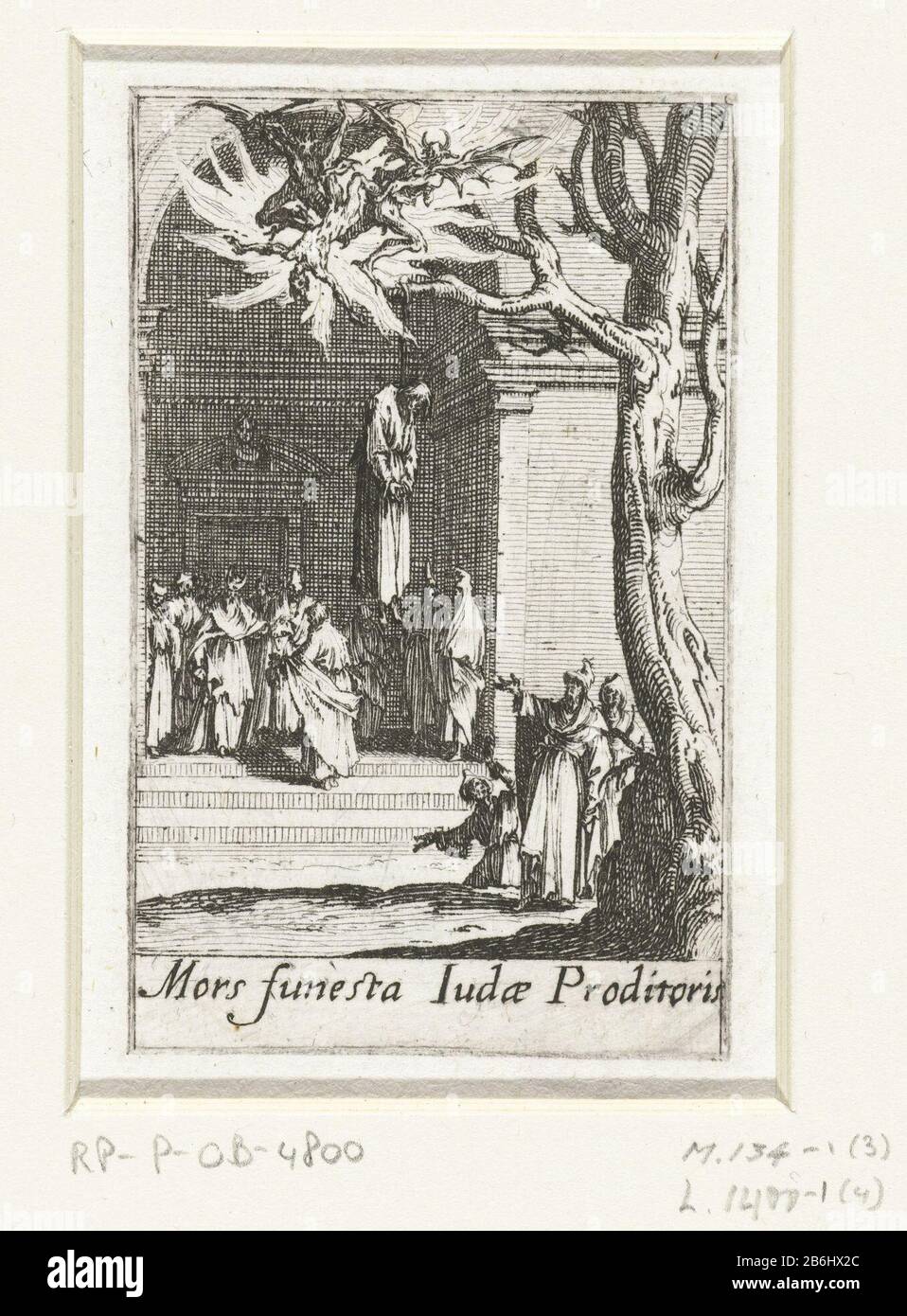 Der Tod von Judas Iscariot Mors Funesta Iudae Proditoris (Titelobjekt) Kleine Apostel (Serientitel) Das Martyrium der Apostel (Serientitel) einige Leute schauen mit Entsetzen auf den toten Körper von Judas Iscariot, der sich selbst gehängt hat. Dämonische Kreaturen nehmen seine Seele. Unter der Aufführung eine Bildunterschrift in lateinischer Sprache. Dieser Druck ist Teil einer Serie von 16 Drucken, bestehend aus einer Titelseite und 15 Folterszenen, die die Apostel unter Hersteller herstellen: Druckerhersteller Jacques Callotnaar eigenes Design: Jacques CallotPlaats Herstellung: Nancy Datum: 1632 - 1634 Physische Merkmale: Ätzmaterial: PAP Stockfoto Der Tod von Judas Iscariot Mors Funesta Iudae Proditoris (Titelobjekt) Kleine Apostel (Serientitel) Das Martyrium der Apostel (Serientitel) einige Leute schauen mit Entsetzen auf den toten Körper von Judas Iscariot, der sich selbst gehängt hat. Dämonische Kreaturen nehmen seine Seele. Unter der Aufführung eine Bildunterschrift in lateinischer Sprache. Dieser Druck ist Teil einer Serie von 16 Drucken, bestehend aus einer Titelseite und 15 Folterszenen, die die Apostel unter Hersteller herstellen: Druckerhersteller Jacques Callotnaar eigenes Design: Jacques CallotPlaats Herstellung: Nancy Datum: 1632 - 1634 Physische Merkmale: Ätzmaterial: PAP Stockfoto