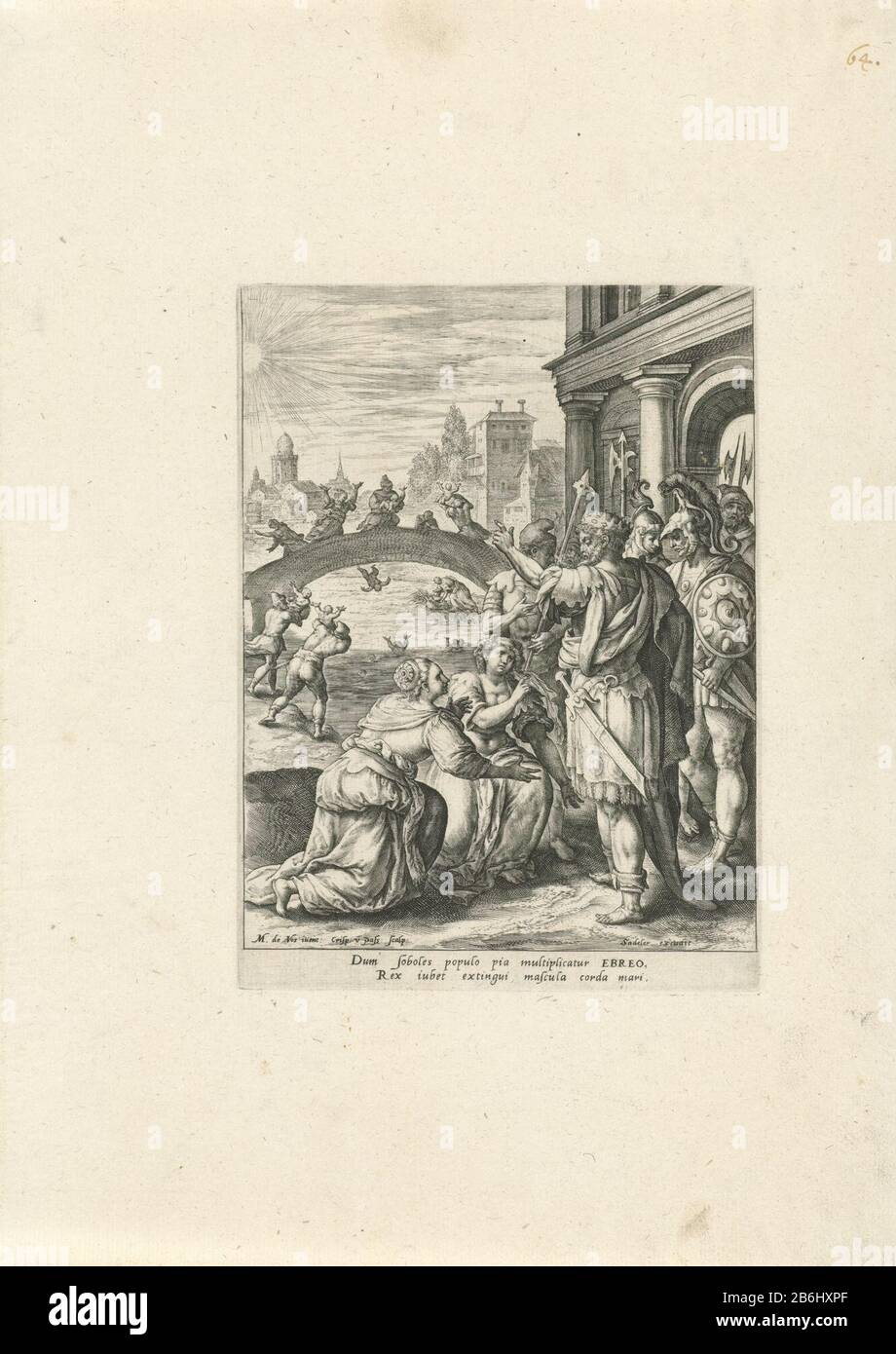 Pharao ertränkt alle hebräischen Jungen Triumph des Martyriums (Serientitel) Triumphus Martyrum (Serientitel) Pharao von Ägypten nennt die hebräischen Hebamme Shiphrah und Puah rechenschaftspflichtig. Im Hintergrund werfen die Ägypter alle neugeborenen hebräischen Jungen in den Nil, die Mädchen durften am Leben bleiben (Ex. 1). Am Rand eine zweizeilige Überschrift in Latijn. Hersteller: Druckmaschine: Crispijn von Passe (I) (denkmalgeschütztes Gebäude), entworfen von: Marten de vos (denkmalgeschütztes Gebäude) Herausgeber: Sadeler (denkmalgeschütztes Eigentum) Ort Herstellung: Antwerpen dating: 1591 Physikalische Eigenschaften: Engra-Material: Papiertechnik: Engraa Stockfoto