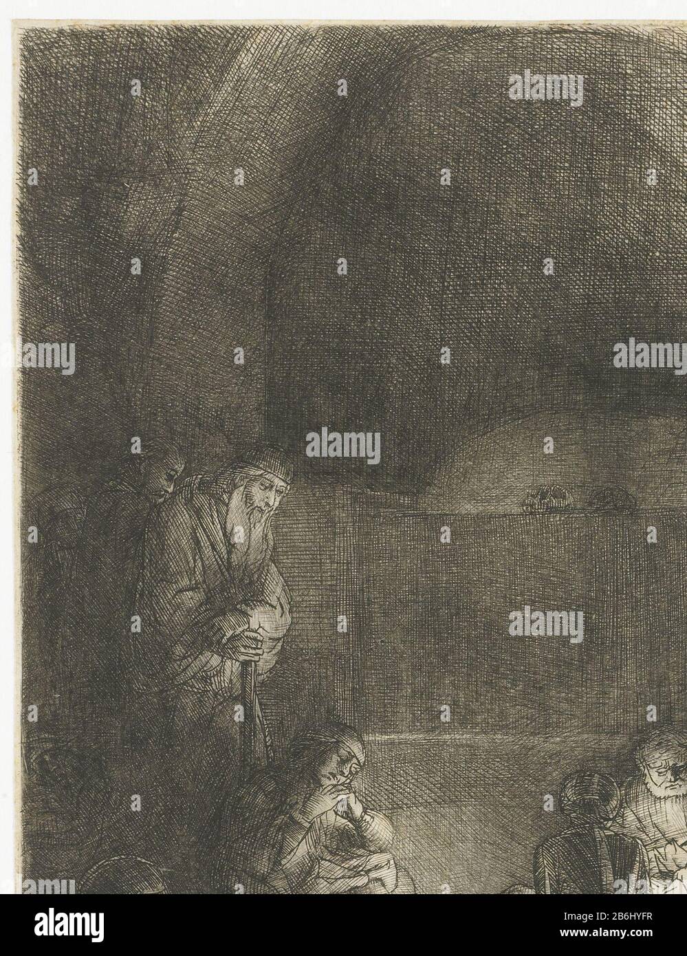 Die Anlage Der Grabungsobjekttyp: Bild Artikelnummer: RP-P-1962-43Katalogusreferentie: Neue Hollstein Dutch 284-4 (4) Bartsch 86-4 (4) Hollstein Dutch 86-4 (4) Markierung / Marken: Sammlermarke, Verso Center: Lugt 2228 Sammlermarke, verso links: Lugt 9109' Fd. Druckmaschine: Rembrandt van Rijn Zu eigenem Entwurf von Rembrandt van Rijn Datum: 1652 - 1656 Physikalische Eigenschaften: Ätzung, Trockenpunkt und Burijn Material: Papiertechnik: Radierung / Plattenton / Trockenpunkt / Burijn Abmessungen: H 209 mm × W 159 mm Betreff: Chri Stockfoto