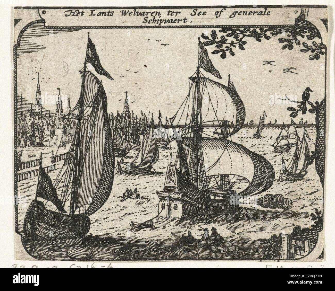 Der Händler, ca. 1600 Abbildungen vom Rand der Arbeit im Jahr 1610 (Serientitel) die Karte von Holland Costumes, Businesses and Legends Holland, Illustrationen Karte von Holland. Der Händler. Segeln in einem holländischen Hafen. Über der Platte eine oder zwei Linien beschrij. Hersteller: Druckmaschine: Claes Jansz. Visscher (II), Herausgeber: Pieter van der Time Ort Herstellung: Nördliche Niederlande Datum: 1608 - 1610 Physikalische Eigenschaften: Ätzmaterial: Papiertechnik: Ätzmaße: Blatt: H 76 mm × b 92 mm Betreff: Handelsschifffahrt, Versand erfolgt, wenn: 1590 - 1610 Stockfoto