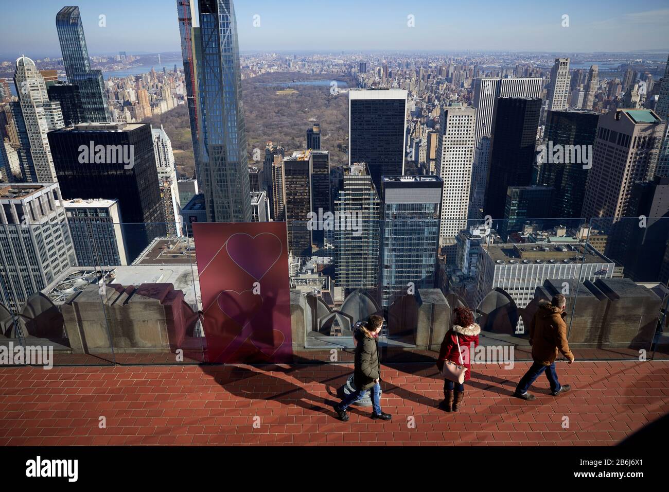 New York City Manhattan Rockefeller Center Aussichtsplattform für Touristen Stockfoto