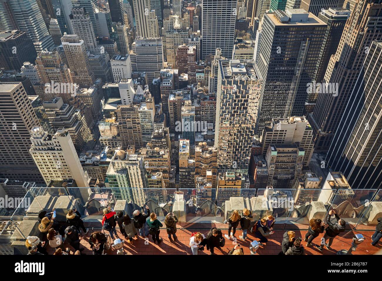 New York City Manhattan Rockefeller Center Aussichtsplattform für Touristen Stockfoto