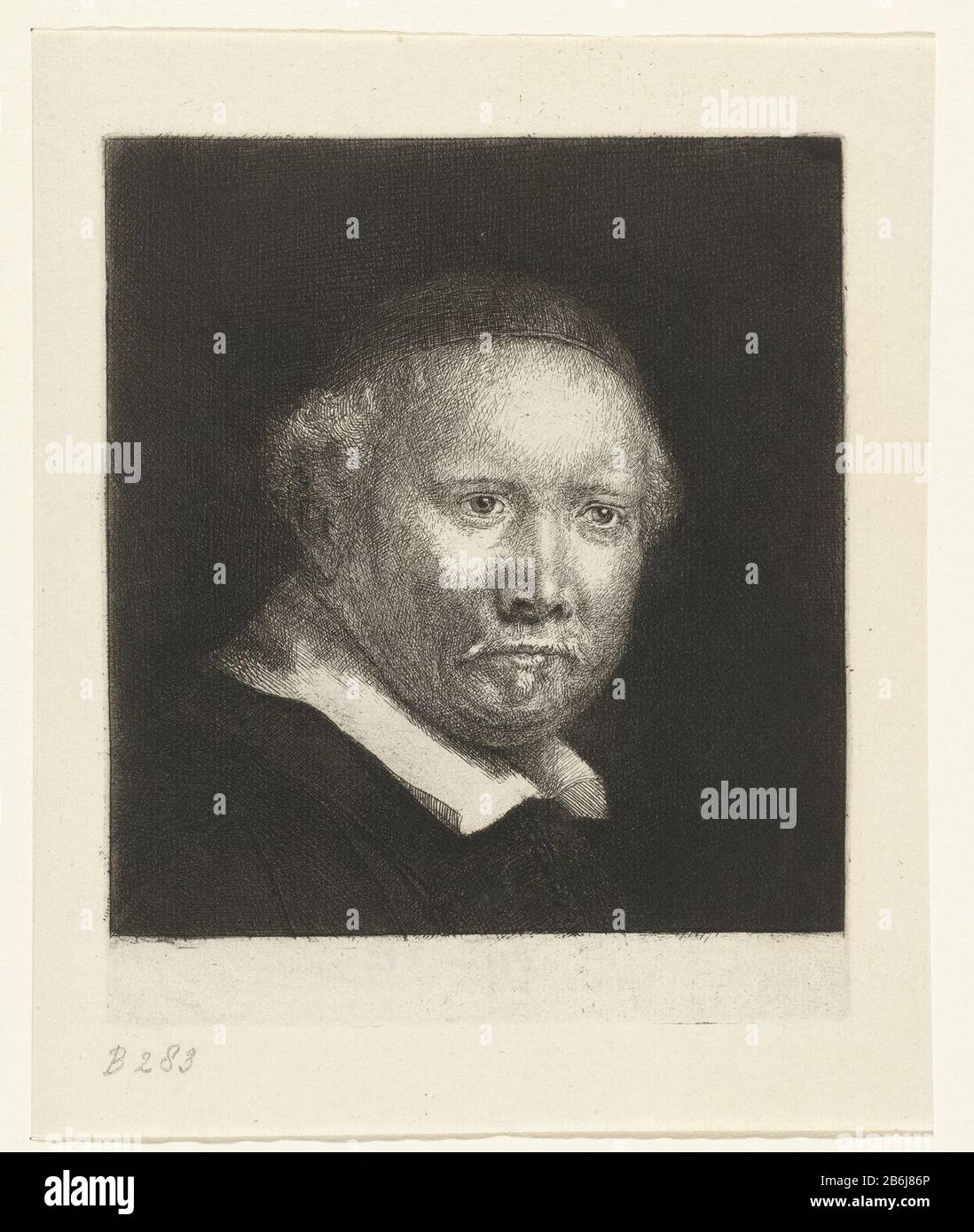 Der Schreibmeister Lieven Willemsz von Coppenol, Der Kalligraf Lieven Willemsz. Von Coppenol: Hersteller von großen Platten: Druckmaschine: Rembrandt van Rijn Zu eigenem Entwurf von Rembrandt van Rijn Herausgeber: Michel und Alvin-Beaumont Bernard (möglich) Von 1658 und / oder 1850 - 1906 Physische Eigenschaften: Radierung, Trockenpunkt und Burijn Material: Papiertechnik: Radierung / Trockenpunkt / Burijn Abmessungen: H 155 mm × W 130 mm Betreff: Historische Person (Coppenol, LIEVEN Willemsz von.) - historische Person (Coppenol, LIEVEN Willemsz von.) Allein handschriftlich, schreibend Schachtaktivität (+ portra Stockfoto