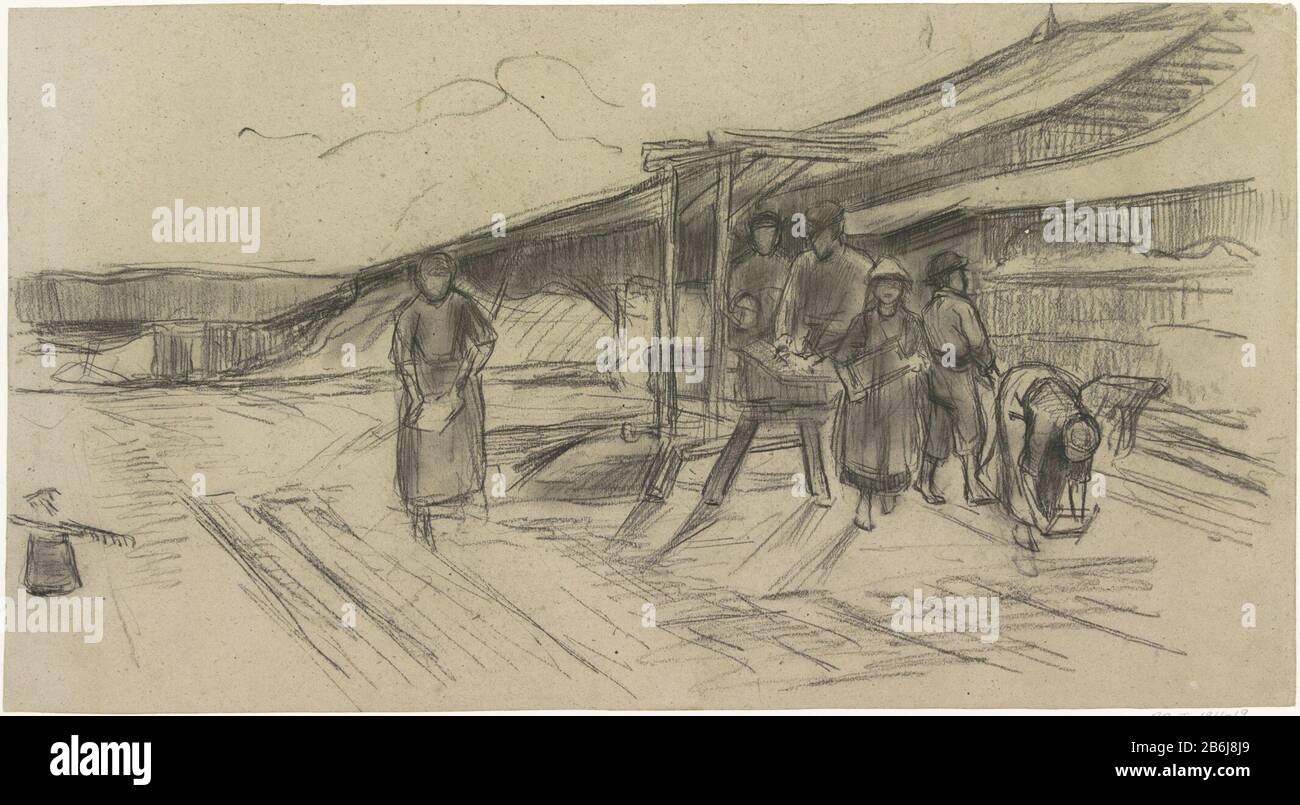 Die Ziegelei Der Ziegelei Objektart: Zeichnung Objektnummer: RP-T-1911-19 Hersteller: Zeichner: Anthon Gerhard Alexander von Rappard Datum: 28-1892 Physikalische Eigenschaften: Holzkohle Material: Holzkohle Abmessungen: H 320 mm × W 587 mm Betreff: Ziegelwerk Stockfoto