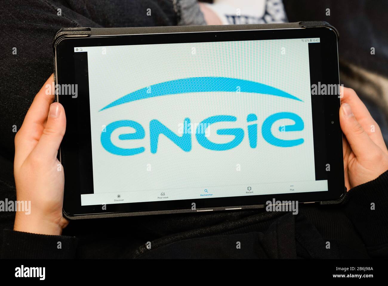 Bordeaux, Aquitanien / Frankreich - 11 25 2019 : ENGIE edf Logo Screen Tablet Elektrizität Erdgas Distribution Company Stockfoto