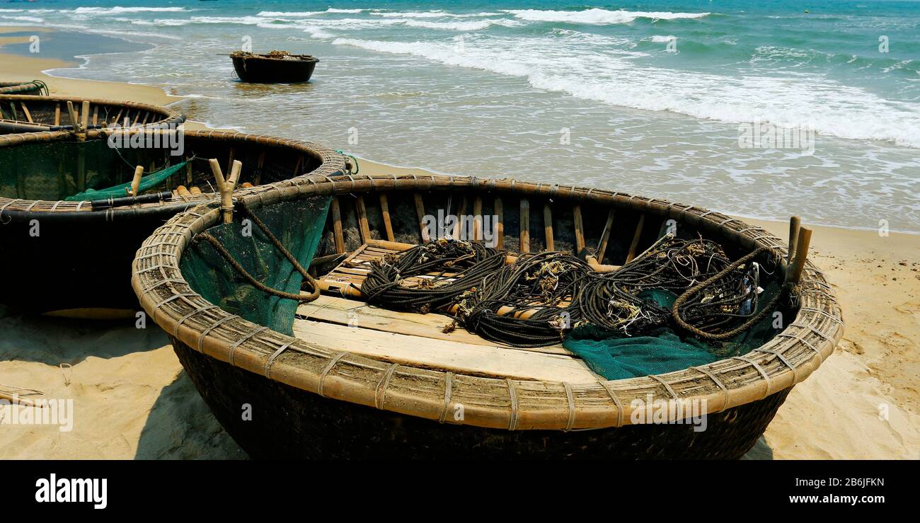 Rundboot in Vietnam Stockfoto