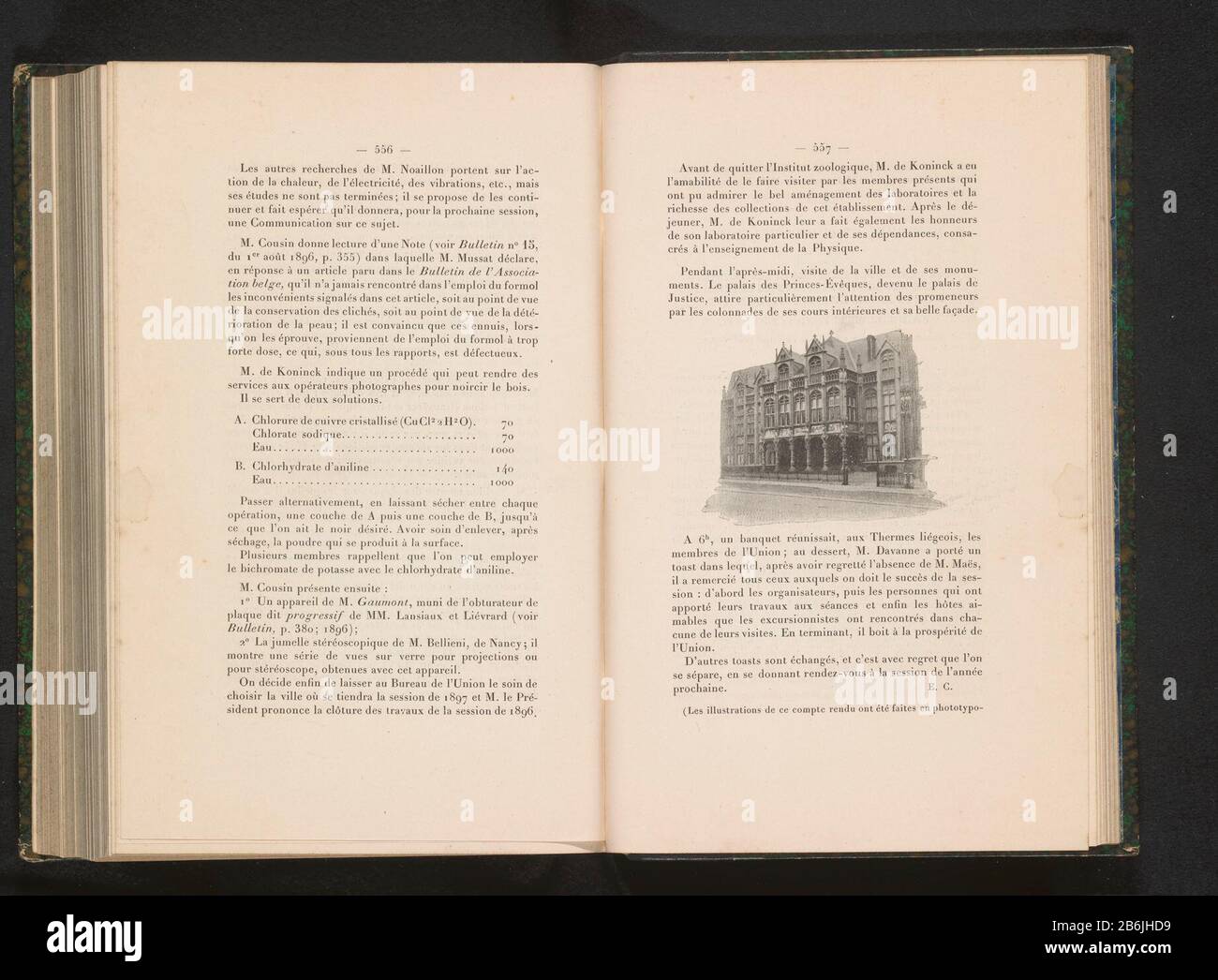 Teil der Fassade des Palastes der Fürstbischöfe in Lüttich Teil der Fassade des Palastes der Fürstbischöfe in Lüttich Immobilientyp: Fotomechanische Druckseite Artikelnummer: RP-F 2001-7-1681-21 Hersteller: Schöpfer: Anonym Datum: 1896 Material: Papiertechnik: Autotypie Abmessungen: Druck: H 59 mm × b 77 mmToelichtingPrent auf Seite 557. Betrifft: façade (oder Haus oder Gebäude) Palast wo: Palast der Fürstbischöfe Stockfoto