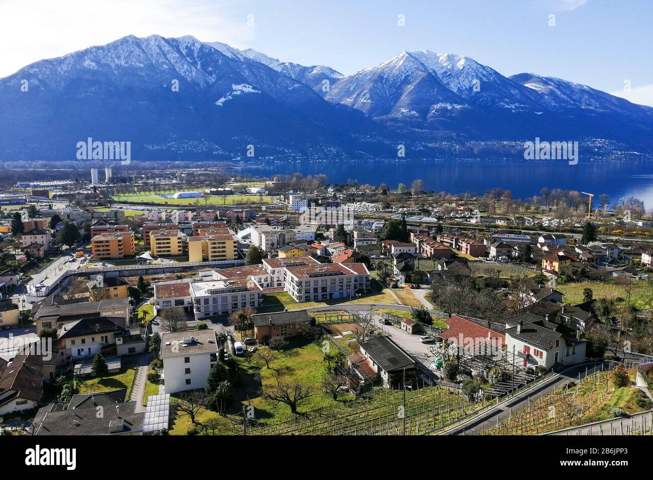 Schweiz, Kanton Ticino, Tenero Contra Stockfoto