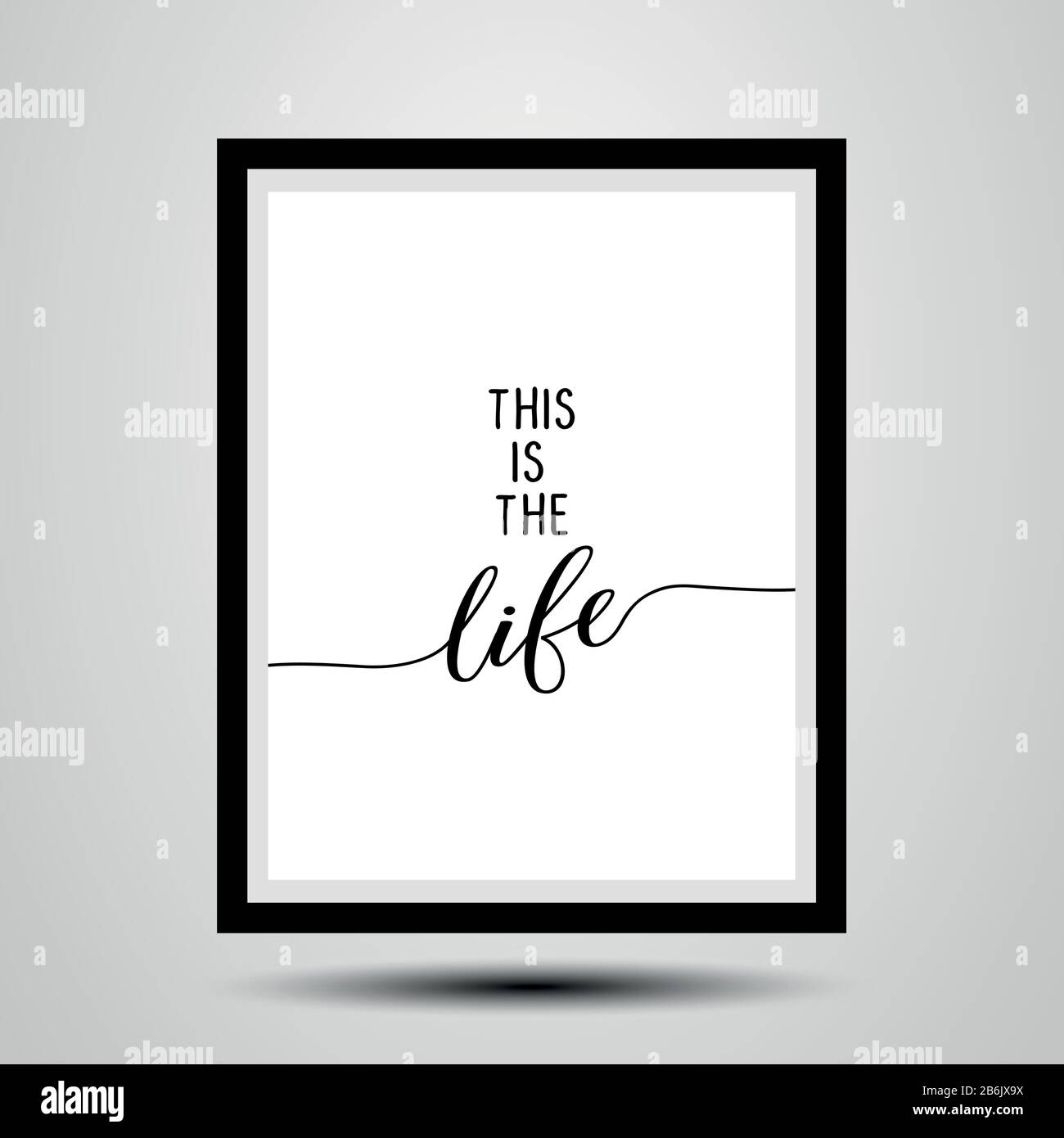 Das ist der Slogan "Life - Photorealistick" mit Holzrahmen. Handgezeichnetes Schriftzitat. Vektorgrafiken. Gut für Schrottbuchungen, Plakate, Textilien, Stock Vektor