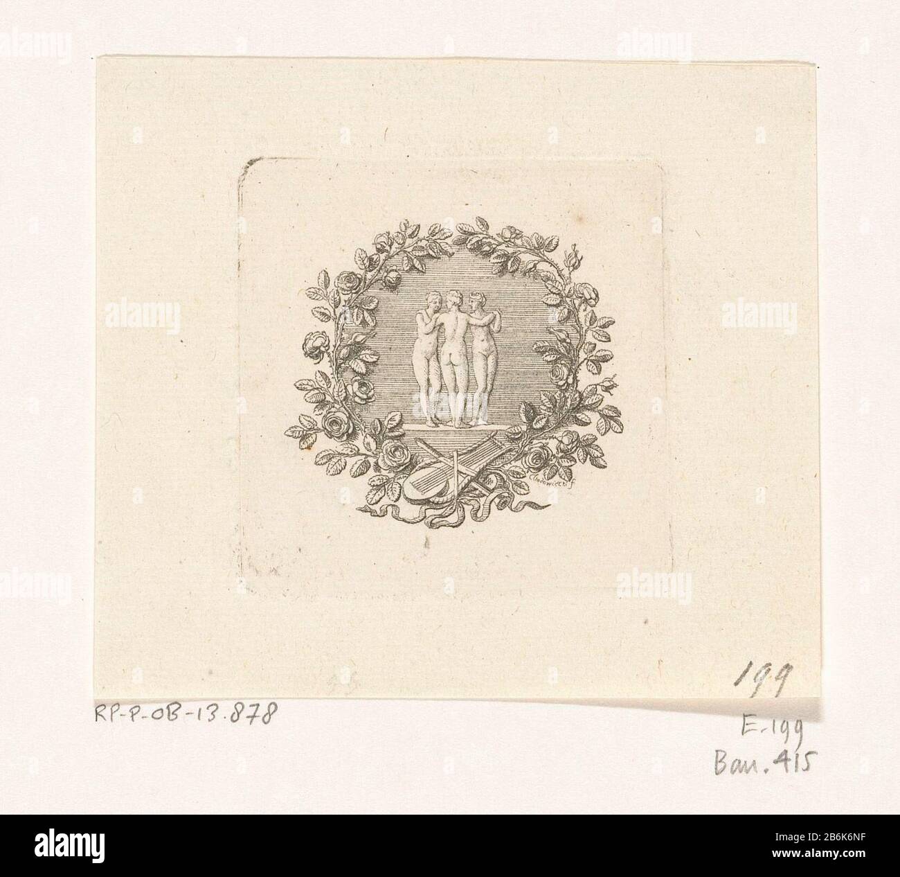 Drei gratiën Objekttyp : Bild Artikelnummer: RP-P-ob-13.878Katalogusreferentie Bauer 415Engelmann 199 Aufschriften / Marken: Sammlermarke, Verso, gestempelt: Lugt 2228 Hersteller : Druckerhersteller Daniel Nikolaus Chodowie: Ckinaar Eigendesign: Daniel Nikolaus Chodowieckischlaats Herstellung: Berlin Datum: 77Physikalische Kantenmerkmale: Maße: Papierätzungen: Abmessungen: Ätztechnik: H 59 mm × W 58 mmToelichtingDe Artist verwendet eine verkleinerte Version dieses Drucks als laxen Tempel. Der Druck möchte Buchplatte von einer berühmten Dichterin, möglicherweise Anna Luise Karsch, verwenden. Betrifft: Gnadengesuche (Chariten), Stockfoto