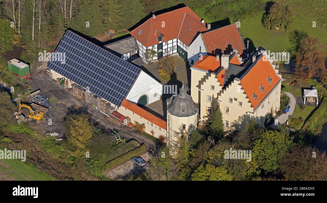 , castel Haus Reck in Hamm, 24.10.2011, Luftbild, Deutschland, Nordrhein-Westfalen, Ruhrgebiet, Hamm Stockfoto