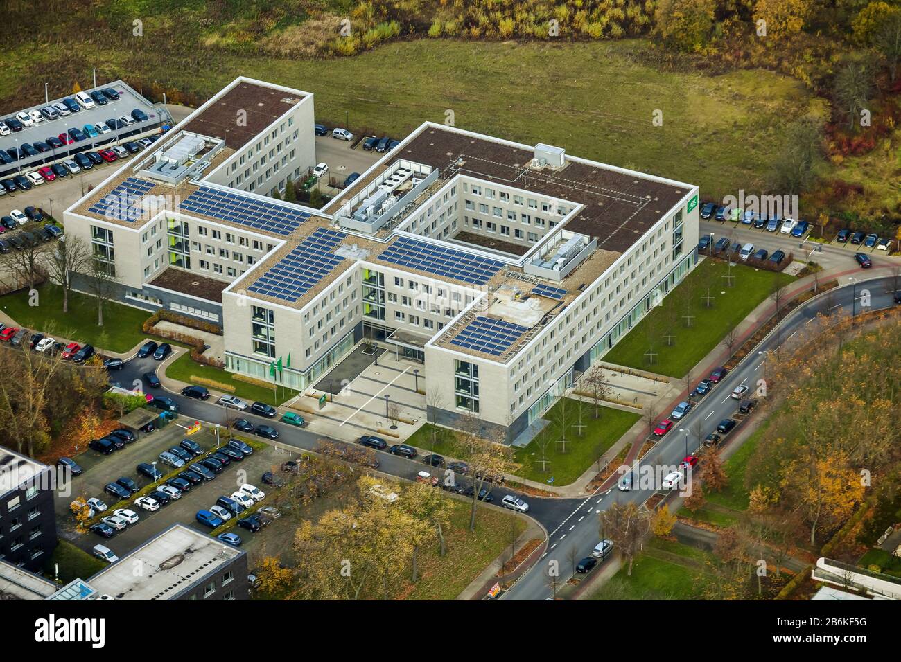 , Gebäude AOK NordWest im Schueren-Neu, 11.11.2014, Luftbild, Deutschland, Nordrhein-Westfalen, Ruhrgebiet, Dortmund Stockfoto
