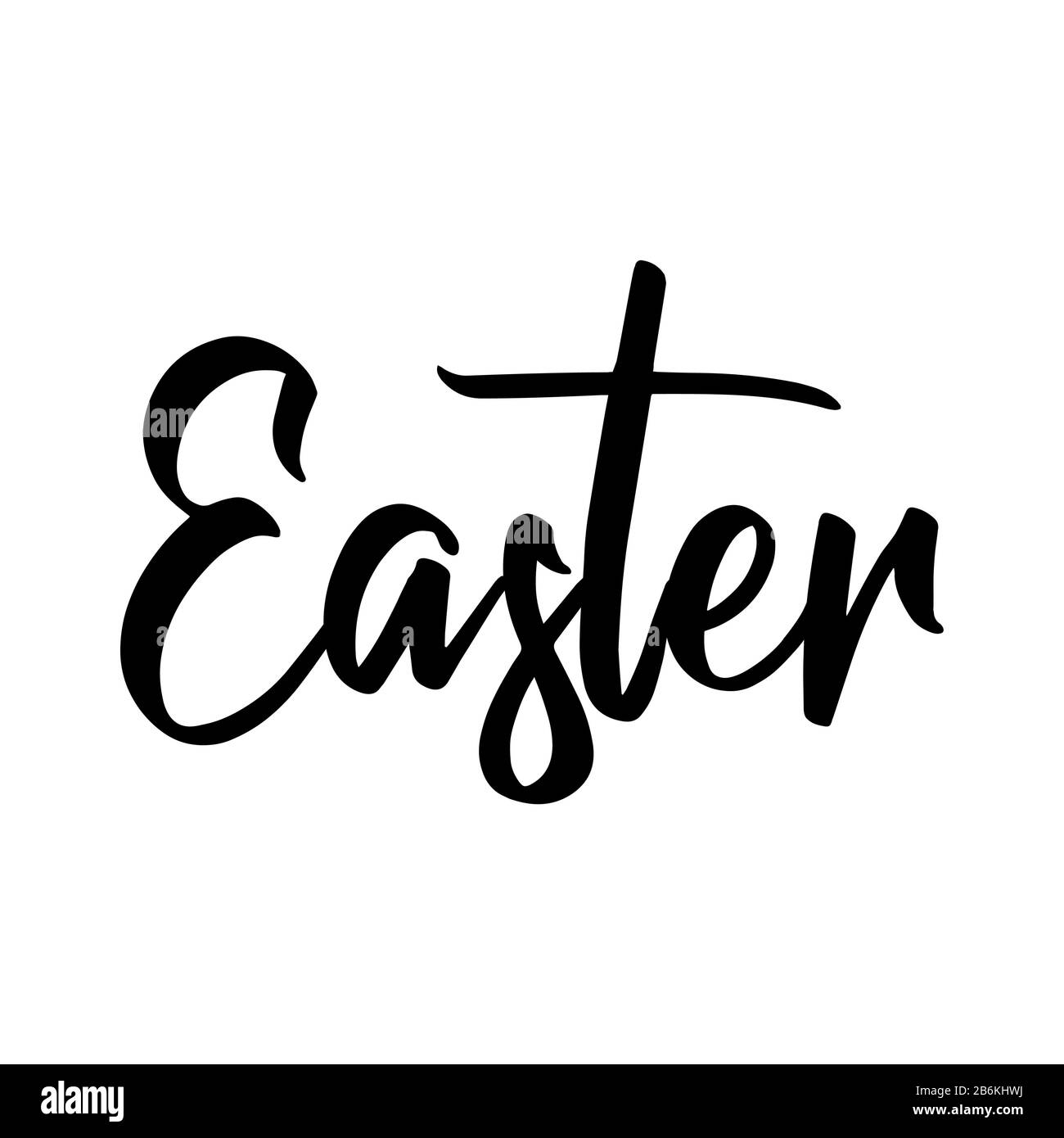 Ostern - Schriftzug mit Kreuzform-T-Buchstaben. Handschriftliche moderne Bürstenkalligrafie. Gut für soziale Medien, Plakate, Grußkarten, Banner, t Stock Vektor