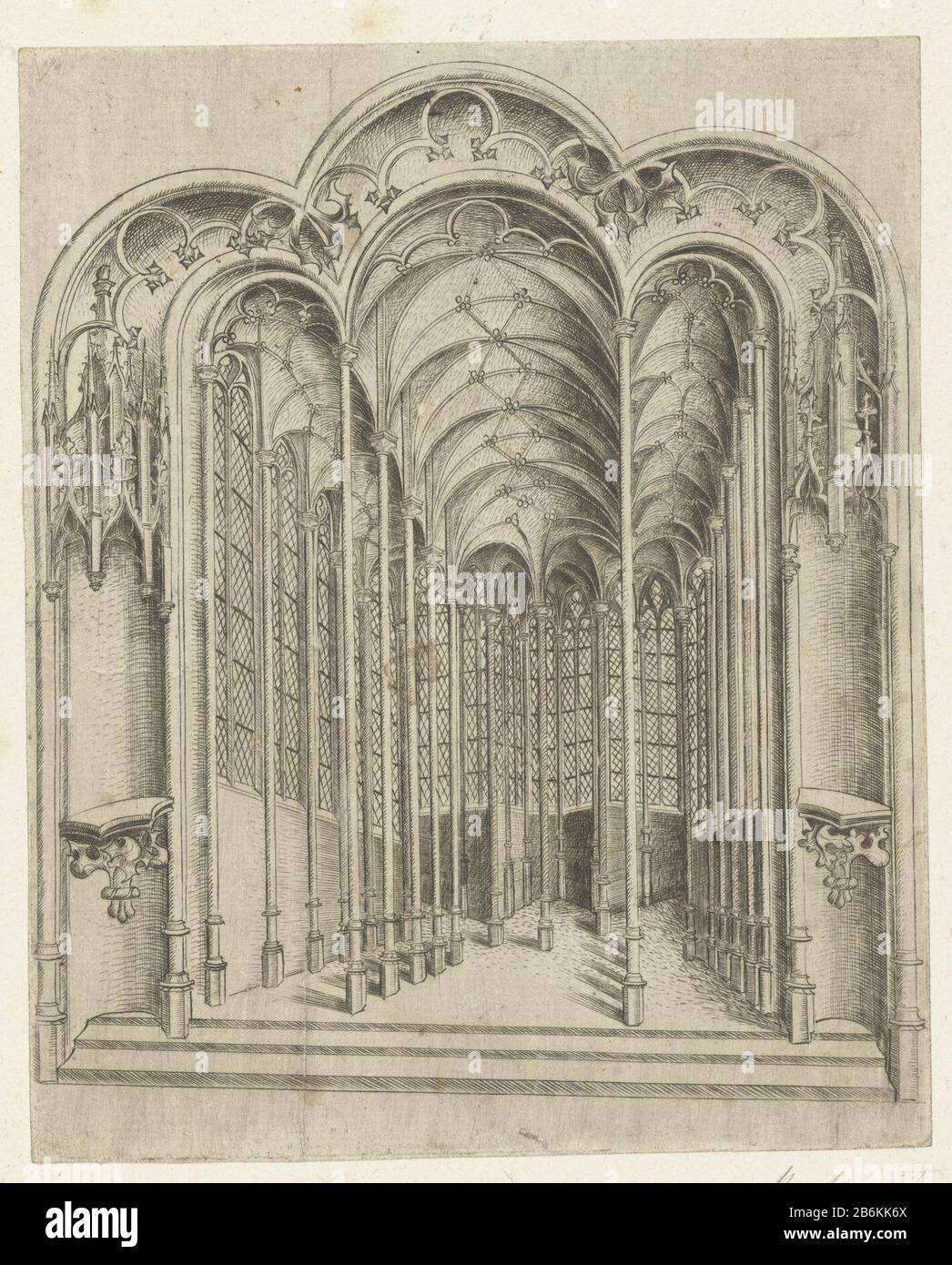 Gotischer Kircheninnenraum gotischer Kircheninnenraum GOTISCHER Kircheninnenraum gotischer Kircheninnenraum Objekttyp: Bild Objektnummer: RP-P-1986-42Katalogusreferentie: Hollstein Dutch 63-2 (2), Orn Cat I 120 Hersteller: Druckmaschine, Meister W mit dem Schlüssel Standortherstellung: Niederlande Datum: CA. 1490 Physikalische Merkmale: Fahrzeugmaterial: Papiertechnik: Engraa (Druckverfahren) Abmessungen: Blatt: H 164 mm × W 133 mm Betreff: Innenraum der Kirche und Stockfoto