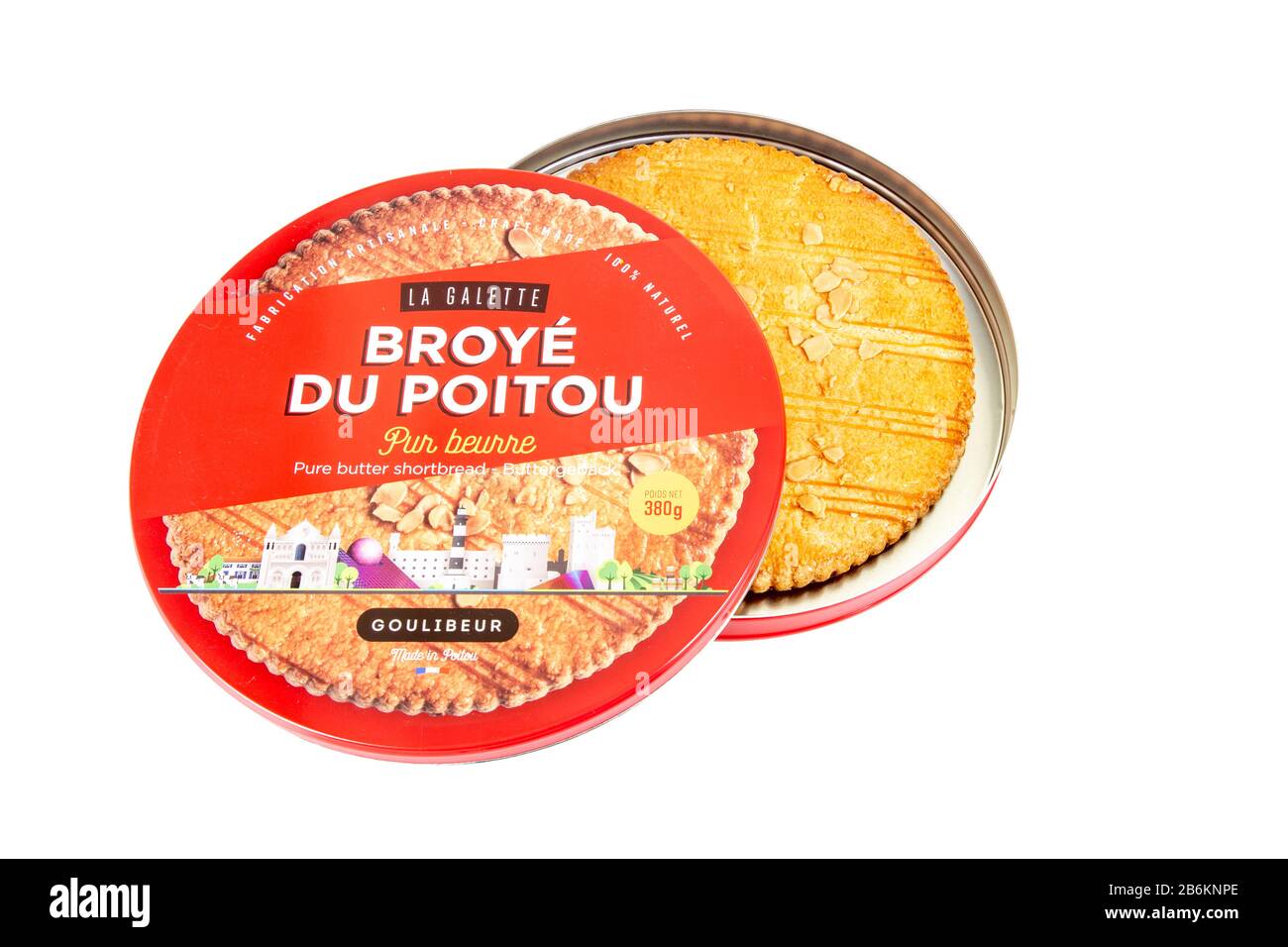 Poitiers , Aquitanien / Frankreich - 11 25 2019 : Goulibeur Broye du poitou in Stahlbox Broyé poitevin Kuchen aus der Region Nouvelle-Aquitaine in Frankreich m Stockfoto