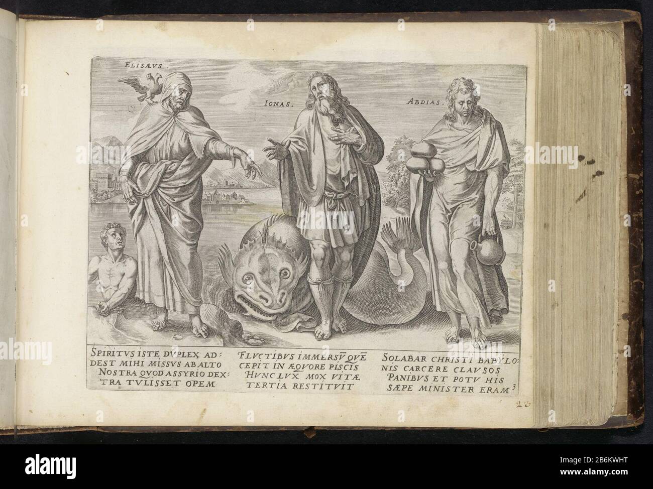 Elisha, Jonah und Obadiah Von den Propheten (serietitel) Twelve Prophets (serietitel) The Great Figure-Bible (serietitel) Elisha, Jonah und ObadjaVan The Propheten (Serientitel) Twelve Prophets (Serientitel) The Great Figuer-Bibel (...) (Serientitel) Property Type: Picture Catalammer 2-25-4RP Marken: Objectogke P-252-3 (252-3-P-1982) Zahl, unten rechts, Hand in brauner Tinte geschrieben: "23 [5] Beschreibung: Der Prophet Elisha, Jona und Obadiah stehen nebeneinander in einer Landschaft. ELISA hat einen zweiköpfigen Vogel auf der Schulter und steht neben Naam Stockfoto