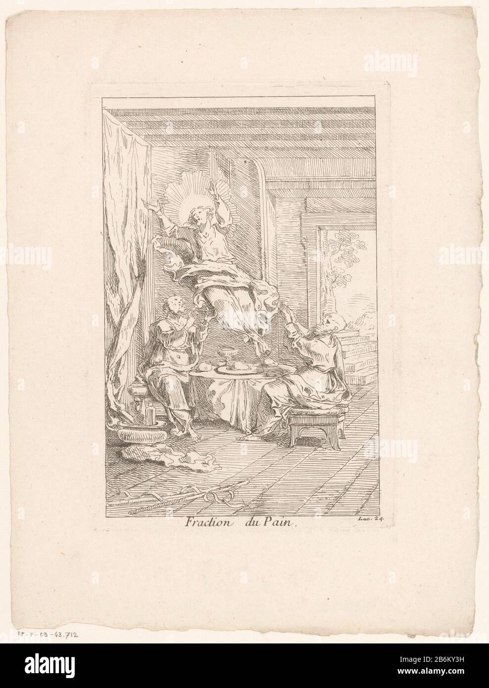 EmmaüsgangersAktion du Schmerz (Titelobjekt) Leben und Passion Christi (Serientitel) La Vie de N.S. Jesus C. (Serientitel) Objekttyp: Bild Artikelnummer: RP-P-ob-43.712Katalogisreferentie: IFF 18e siècle 753 Aufschriften / Marken: Sammlermarke, verso, gestempelt: Lugt 2228 Hersteller: Druckerhersteller Gabriel Huquier (denkmalgeschütztes Gebäude) Druckerhersteller Jacques Gabriel Huquier (möglich) zur Gestaltung: Claude Gillot (Verlag François: Gabriel Chaurener) Privileg: Gabriel Huquiereur: Gabriel Huquieruer Französische Crown Place Herstellung: Druckmaschine Paris Print Autor: Frankreich für die Gestaltung: Frankreich Stockfoto