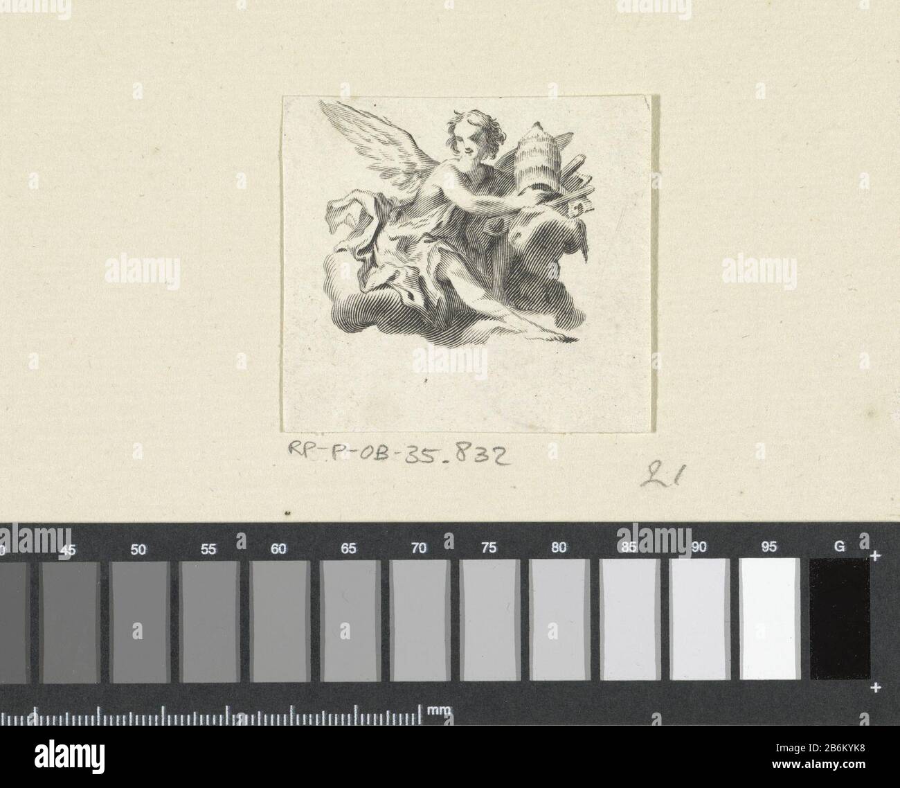 Engel met tiara en sleutels Engel met tiara en sleutels Objektart : prent Objectnummer: RP-P-ob-35.832 Inscriptions / Merkens: Collector's Mark, verso, gestempelt: Lugt 240 Hersteller : prentmaker: Giovanni Cattini (toegeschreven aan)Plaats Herstellung: Italië dating: 1735 - 1800 Kengräk: Abmessungen: Tiefbau: Technische Materialien: Technische Abmessungen: Technische: Technische Abmessungen: Tiefdruckereien: Technische Materialien: H 54 mm (Binnen plaatrand afgesneden.) × b 58 mm (Binnen plaatrand afgesneden.) Betreff: Engelendiadem, Tiarakey Stockfoto