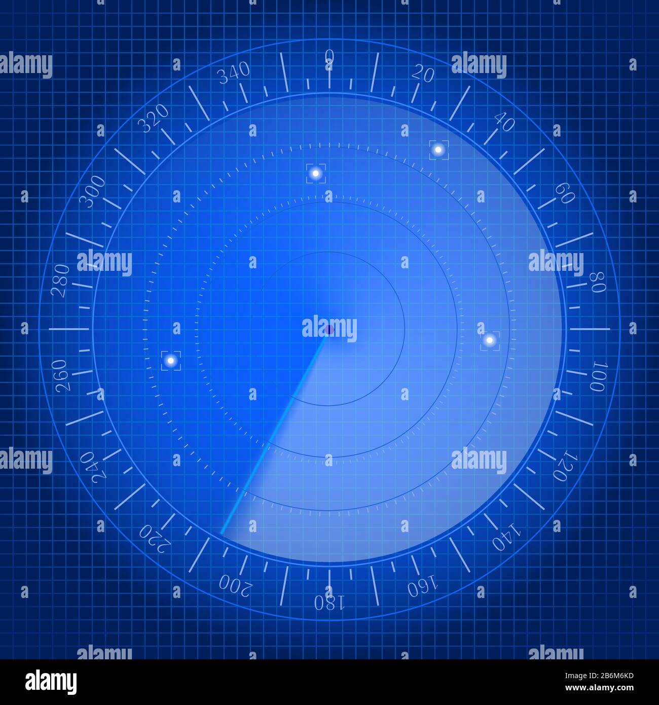 Blauer Bildschirm Radar Stock Vektor
